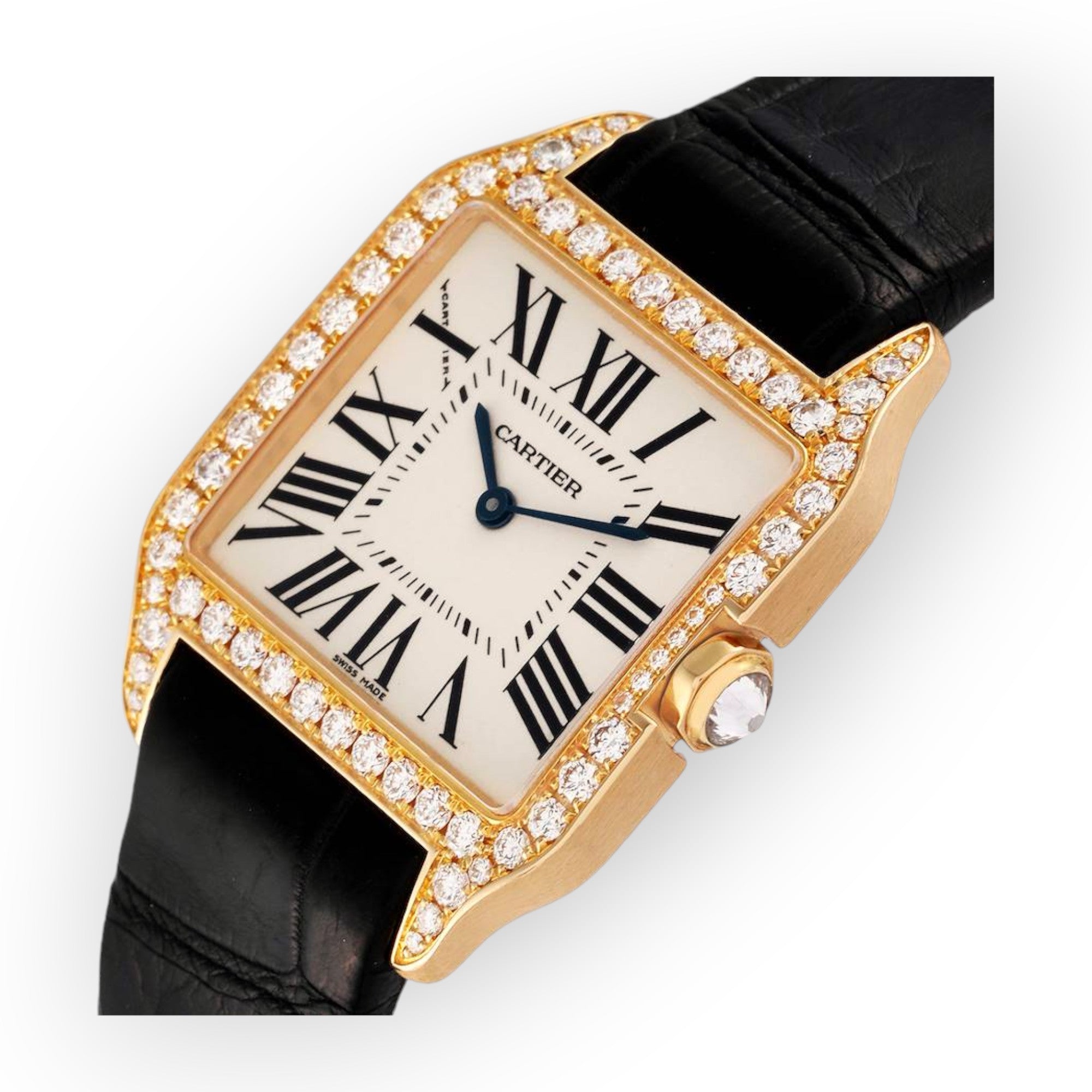 Cartier Santos Dumont Yellow Gold WH100351 Silver Dial Wpmen's Watch-Cartier-JD Watches NY