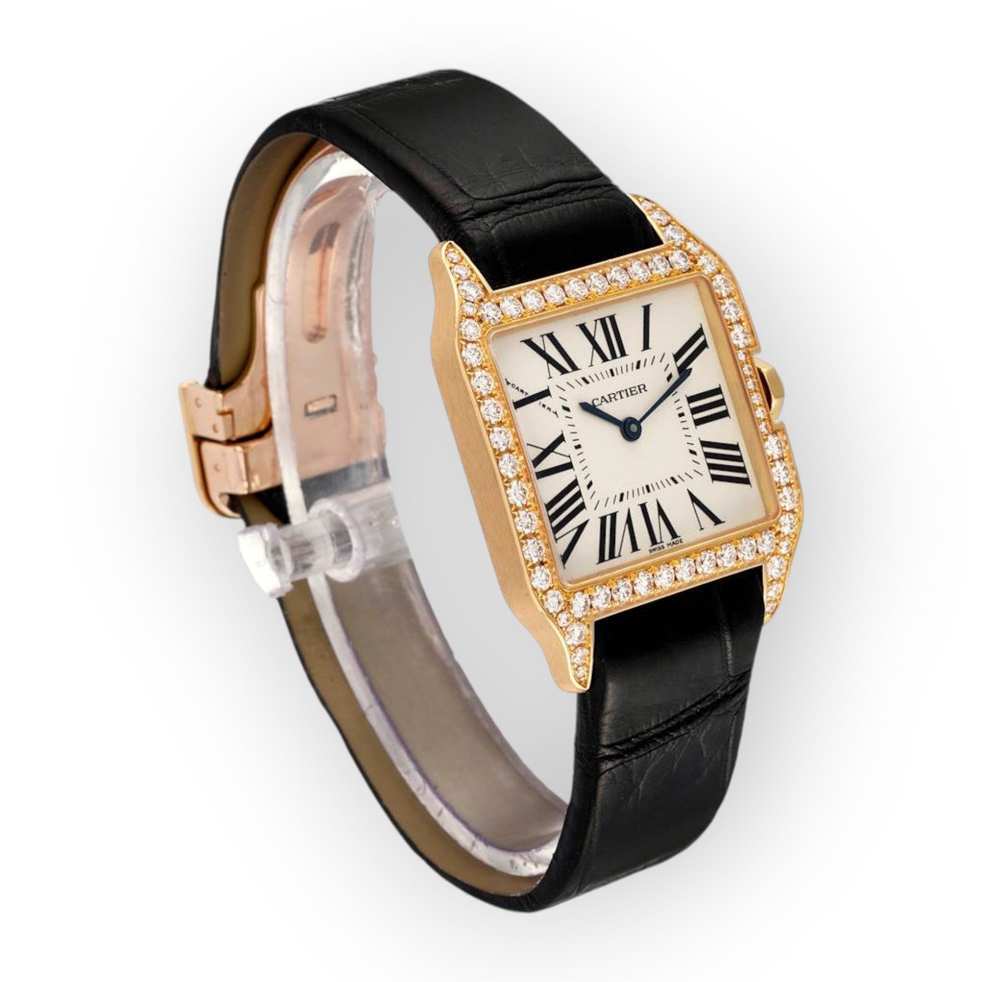 Cartier Santos Dumont Yellow Gold WH100351 Silver Dial Wpmen's Watch-Cartier-JD Watches NY