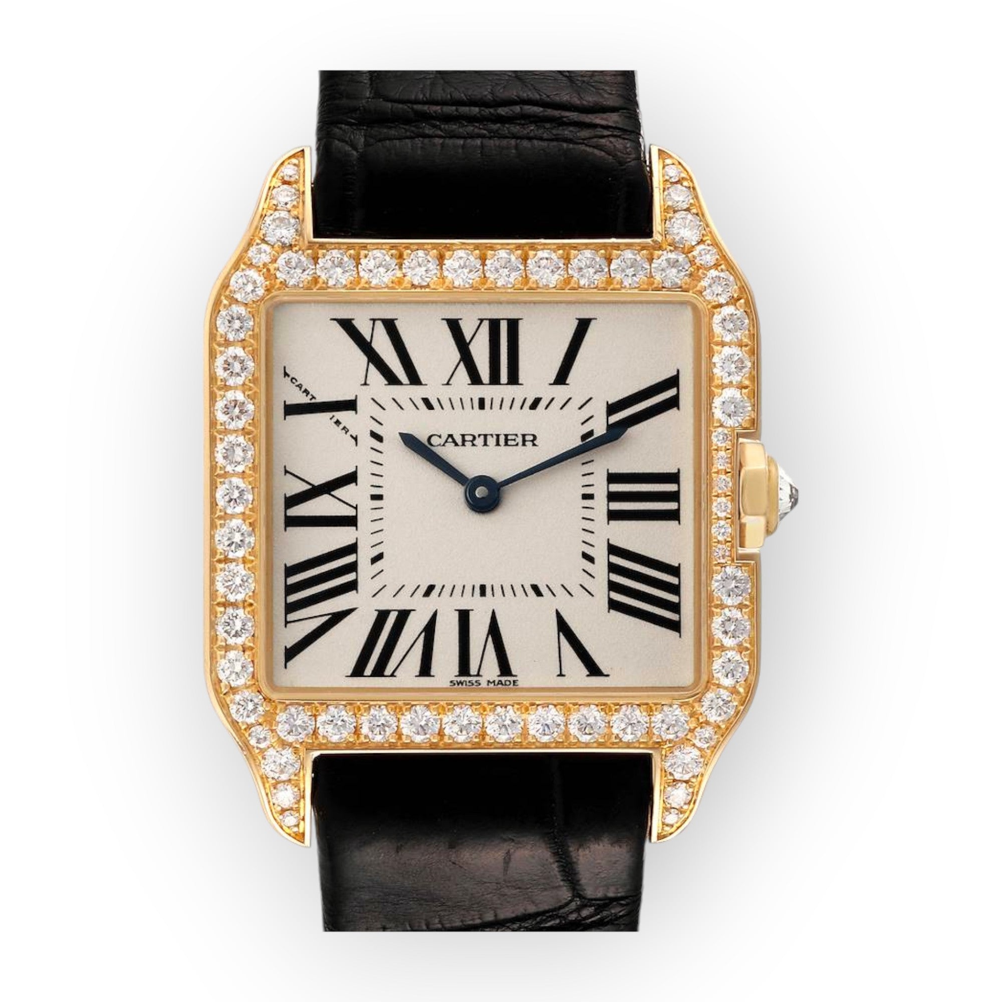 Cartier Santos Dumont Yellow Gold WH100351 Silver Dial Wpmen's Watch-Cartier-JD Watches NY