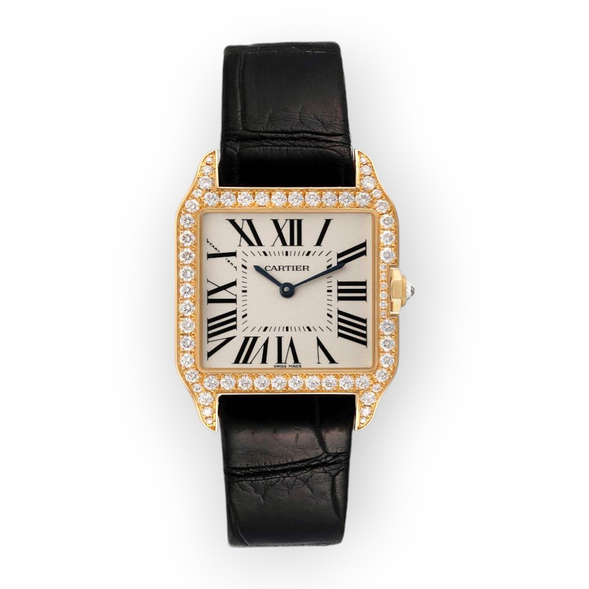 Cartier Santos Dumont Yellow Gold WH100351 Silver Dial Wpmen's Watch-Cartier-JD Watches NY