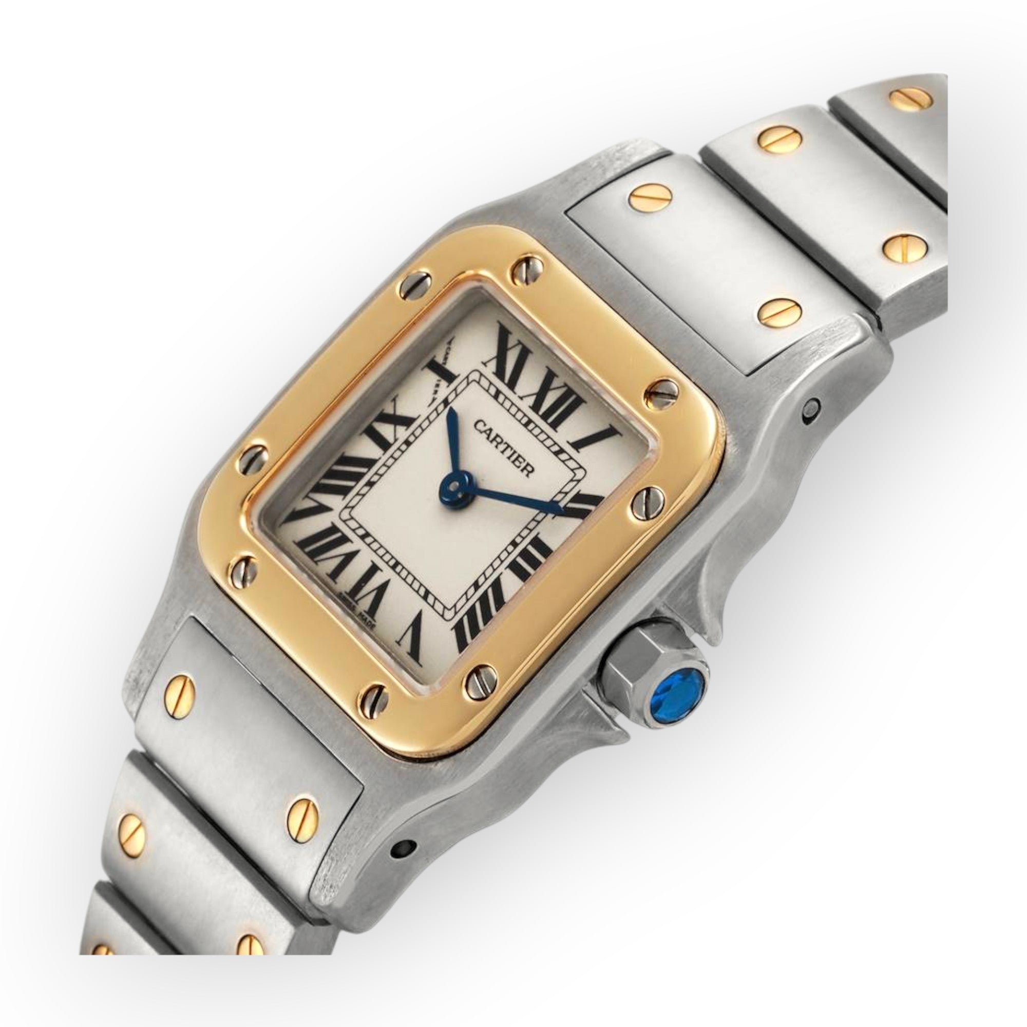 Cartier Santos Galbee Small W20012C4 Steel Yellow Gold Ladies Watch-Cartier-JD Watches NY
