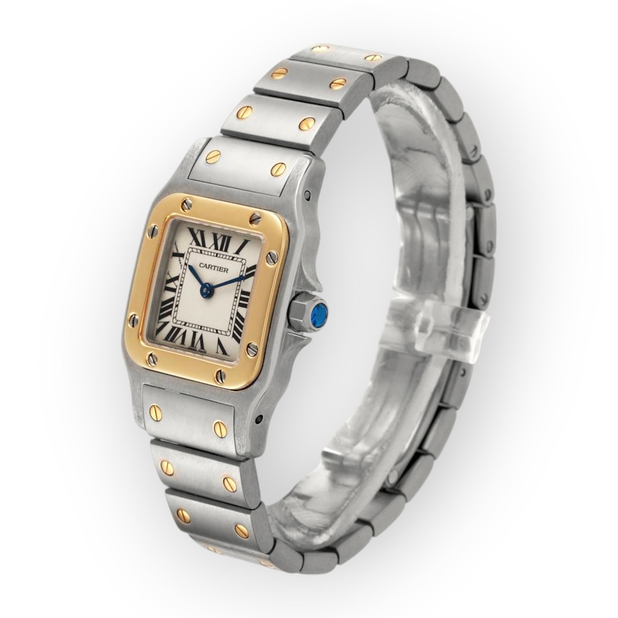 Cartier Santos Galbee Small W20012C4 Steel Yellow Gold Ladies Watch-Cartier-JD Watches NY
