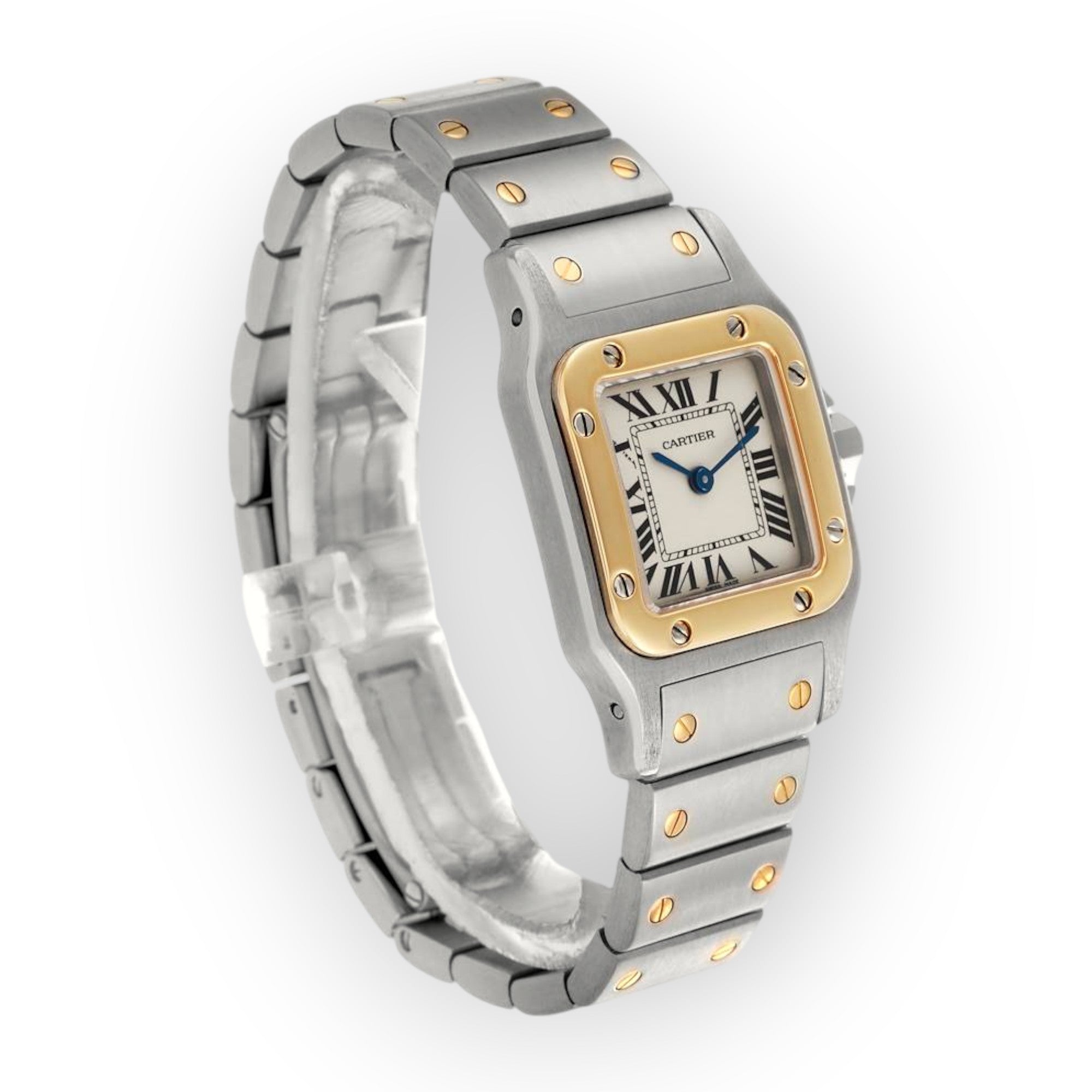Cartier Santos Galbee Small W20012C4 Steel Yellow Gold Ladies Watch-Cartier-JD Watches NY