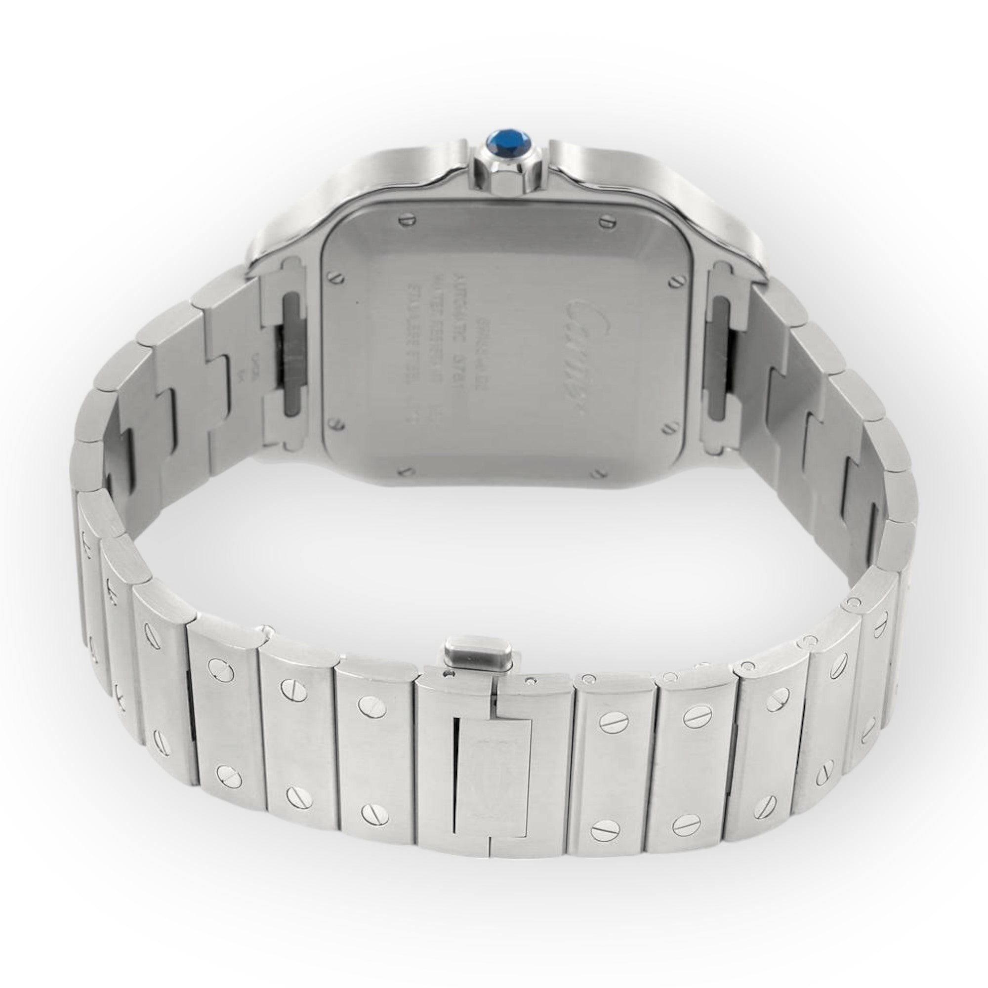 Cartier Santos Large Green Dial Steel Mens Watch WSSA0062-Cartier-JD Watches NY