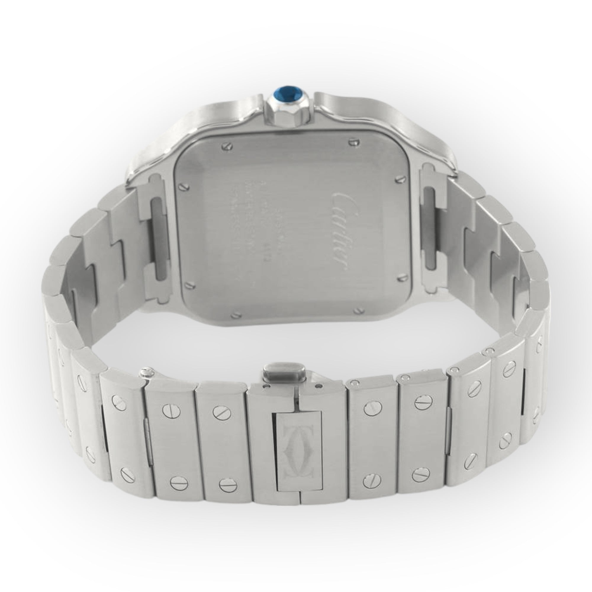 Cartier Santos Steel ADLC WSSA0037 Grey Dial Mens Watch-Cartier-JD Watches NY