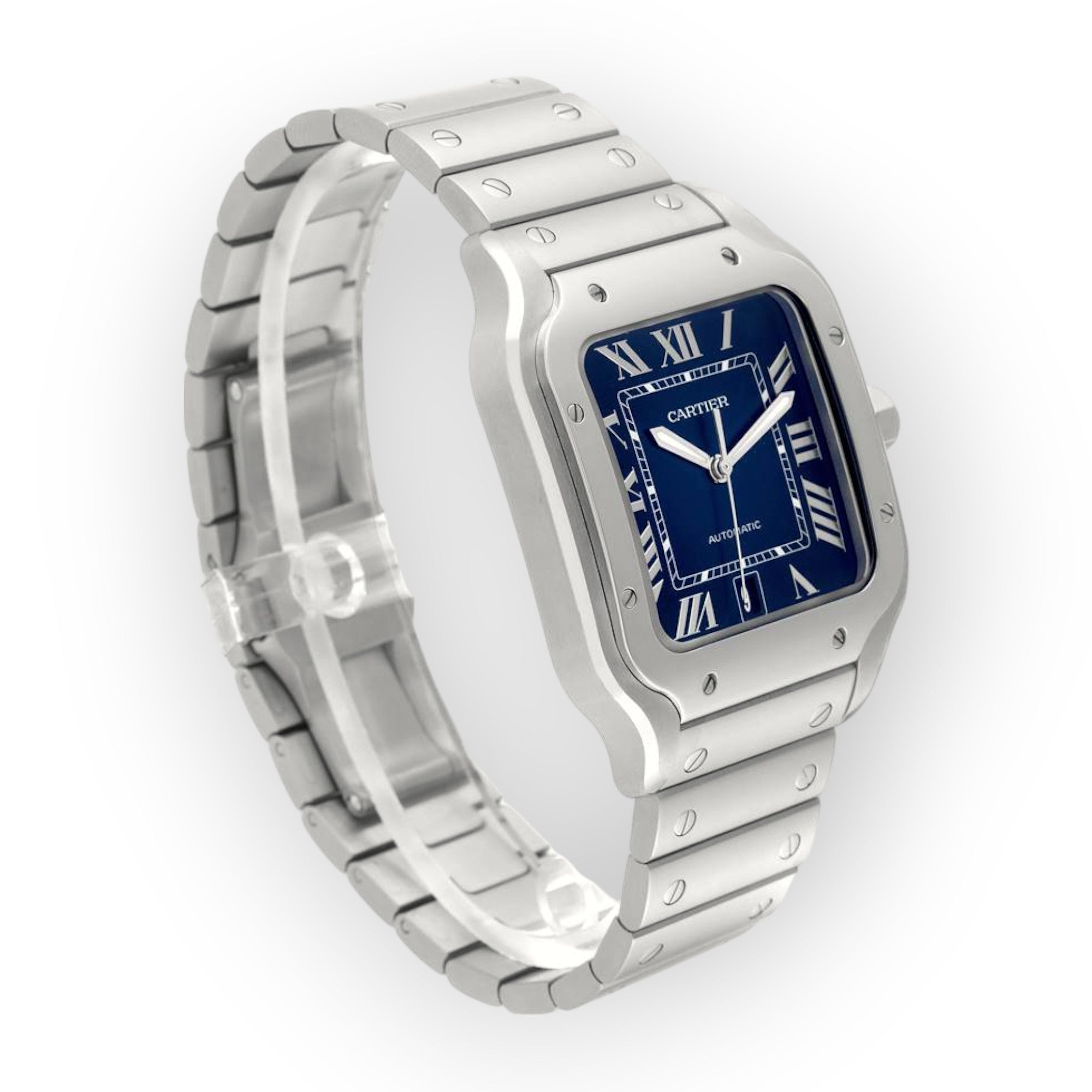 Cartier Santos WSSA0030 40mm Blue Dial With Stainless Steel Bracelet-Cartier-JD Watches NY