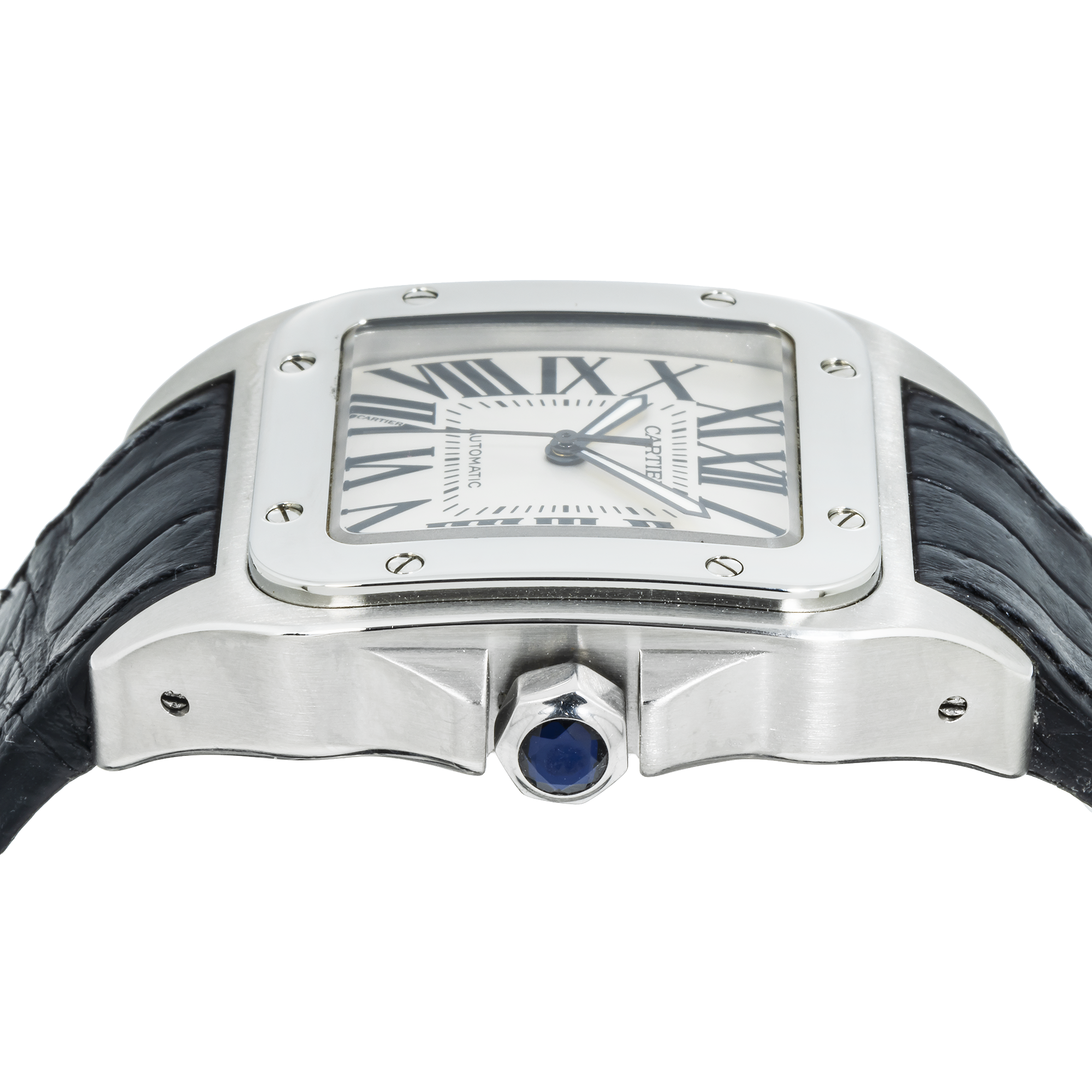 Cartier Santos XL Stainless Steel Automatic Watch – 38mm Leather Strap-Cartier-JD Watches NY