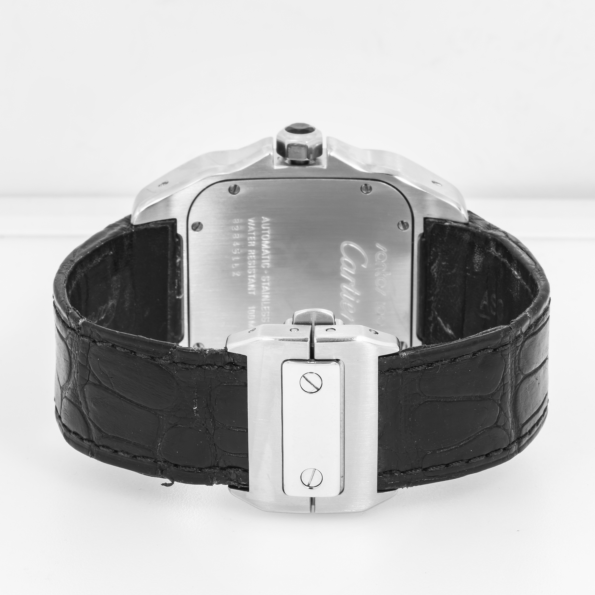 Cartier Santos XL Stainless Steel Automatic Watch – 38mm Leather Strap-Cartier-JD Watches NY