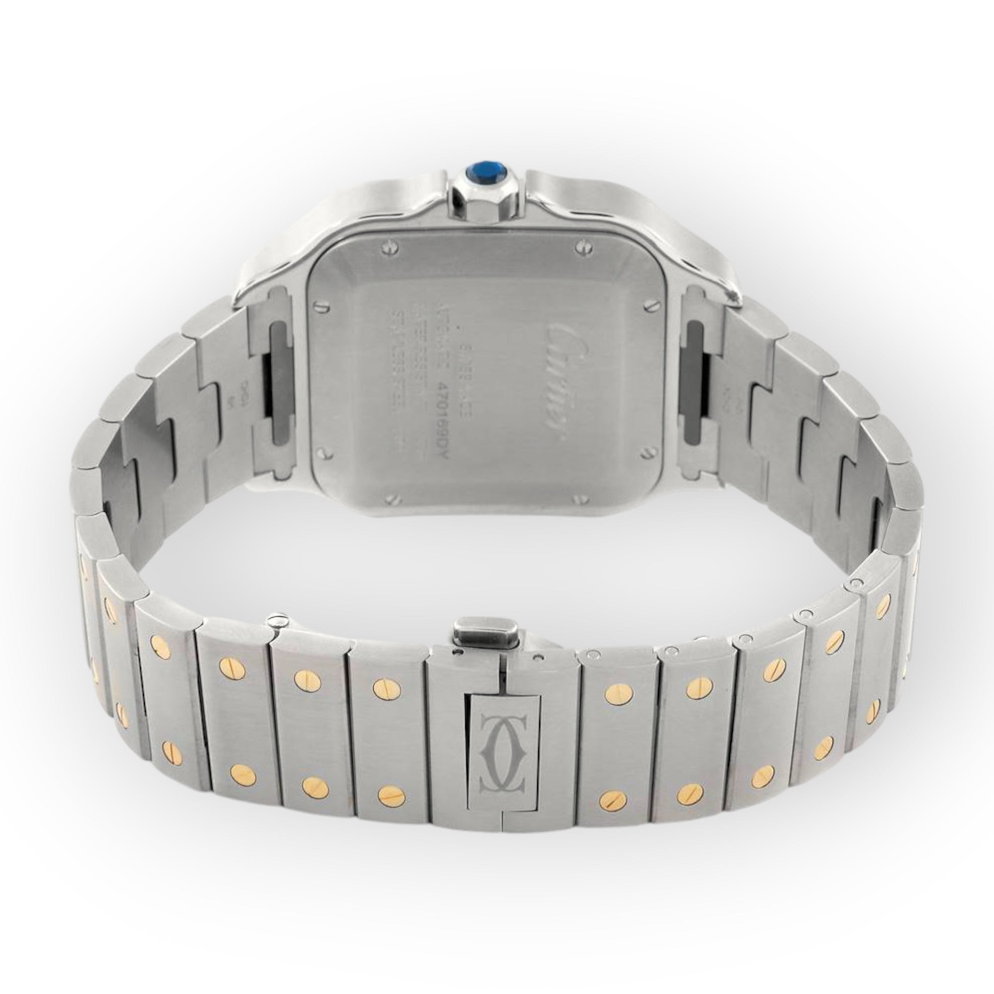 Cartier Santos de Cartier W2SA0009 39.8mm Silvered Opaline Dial With Yellow Gold Bezel-Cartier-JD Watches NY