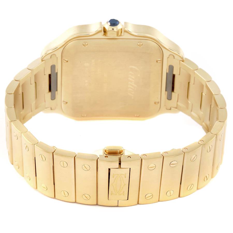 Cartier Santos de Cartier WGSA0029 39.8mm Silvered Opaline Dial With Yellow Gold Bracelet-Cartier-JD Watches NY