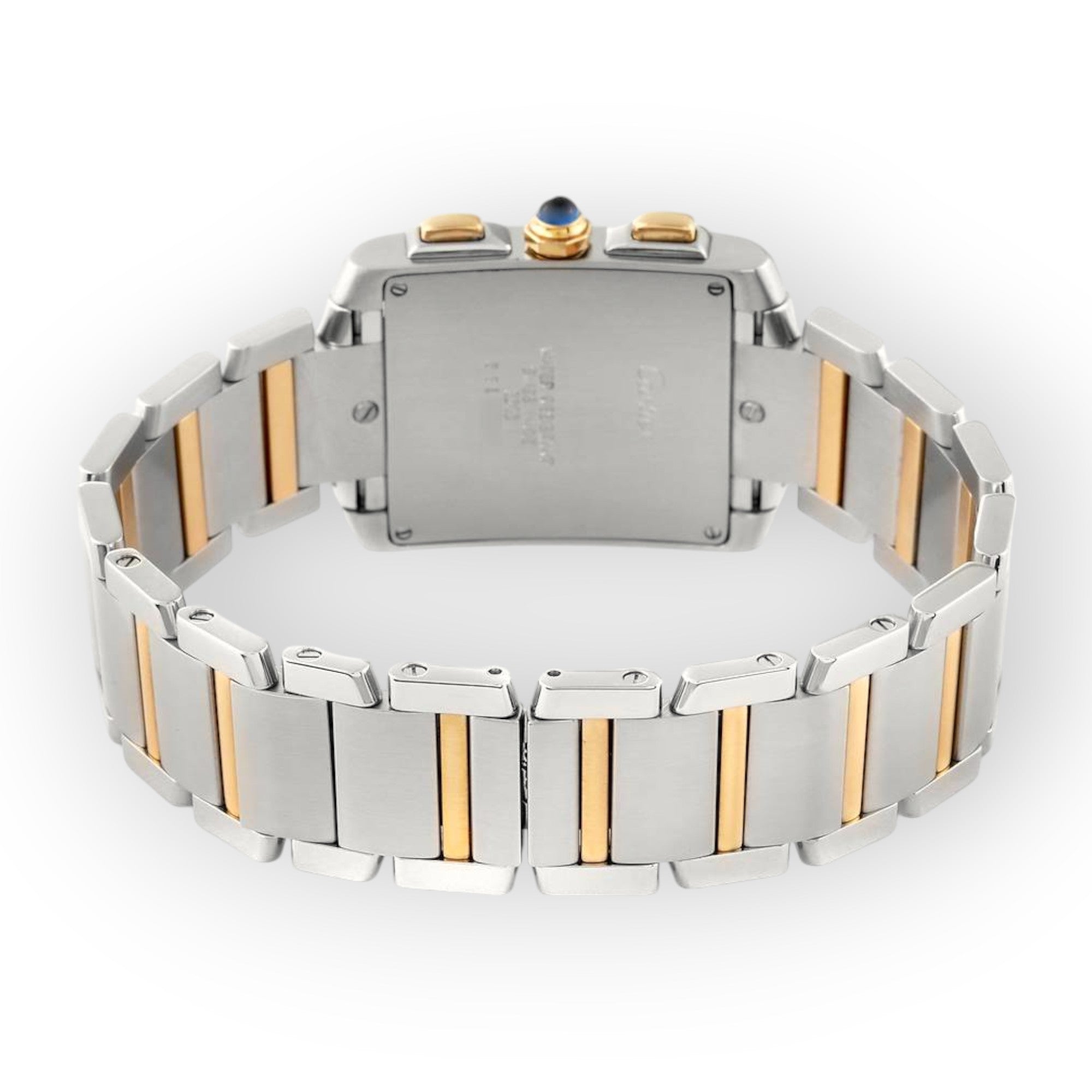 Cartier Tank Française Chronograph W51004Q4 28mm White Dial With Stainless Steel and Yellow Gold Bracelet-Cartier-JD Watches NY