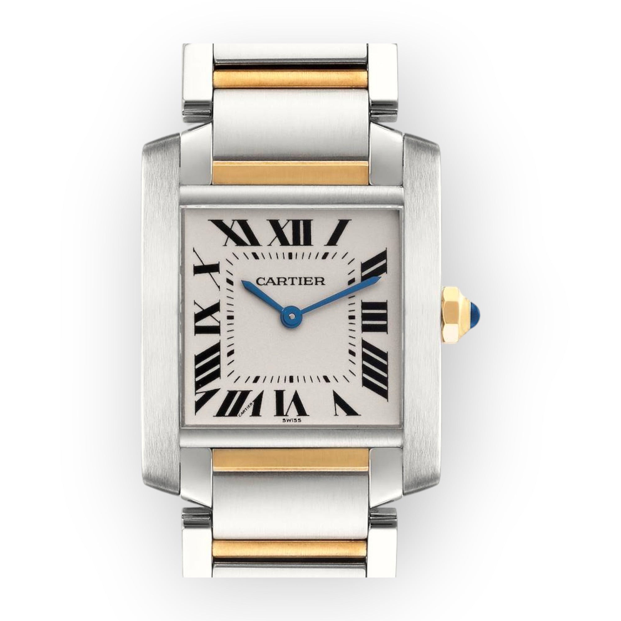 Cartier Tank Francaise Steel Yellow Gold Mens Watch W51006Q4-Cartier-JD Watches NY