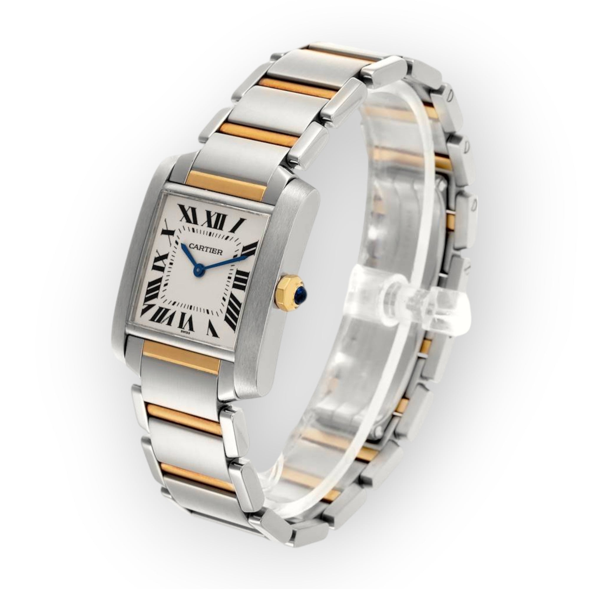 Cartier Tank Francaise Steel Yellow Gold Mens Watch W51006Q4-Cartier-JD Watches NY