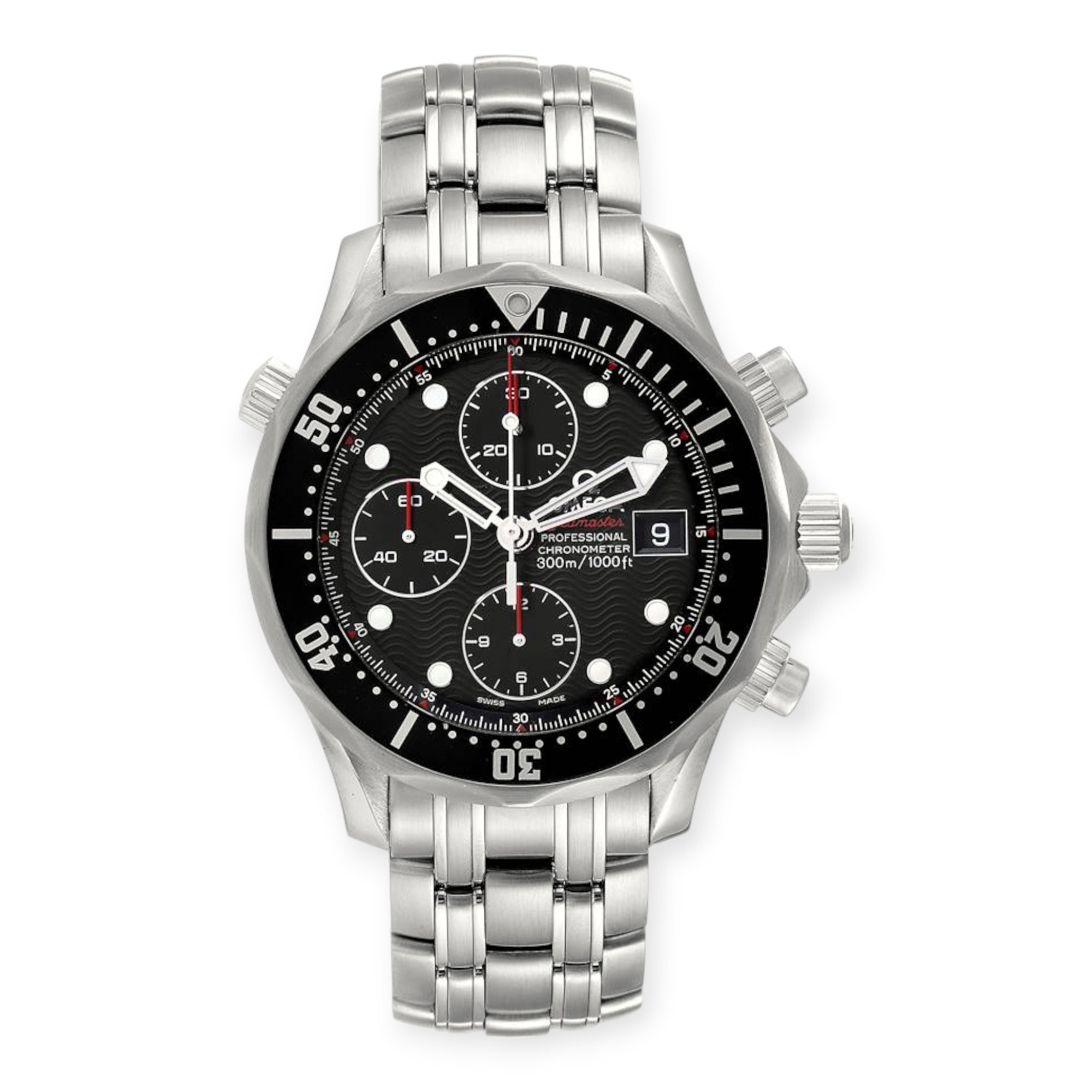 Omega Seamaster Chronograph 213.30.42.40.01.001 Black Dial Steel Mens Watch-Omega-JD Watches NY