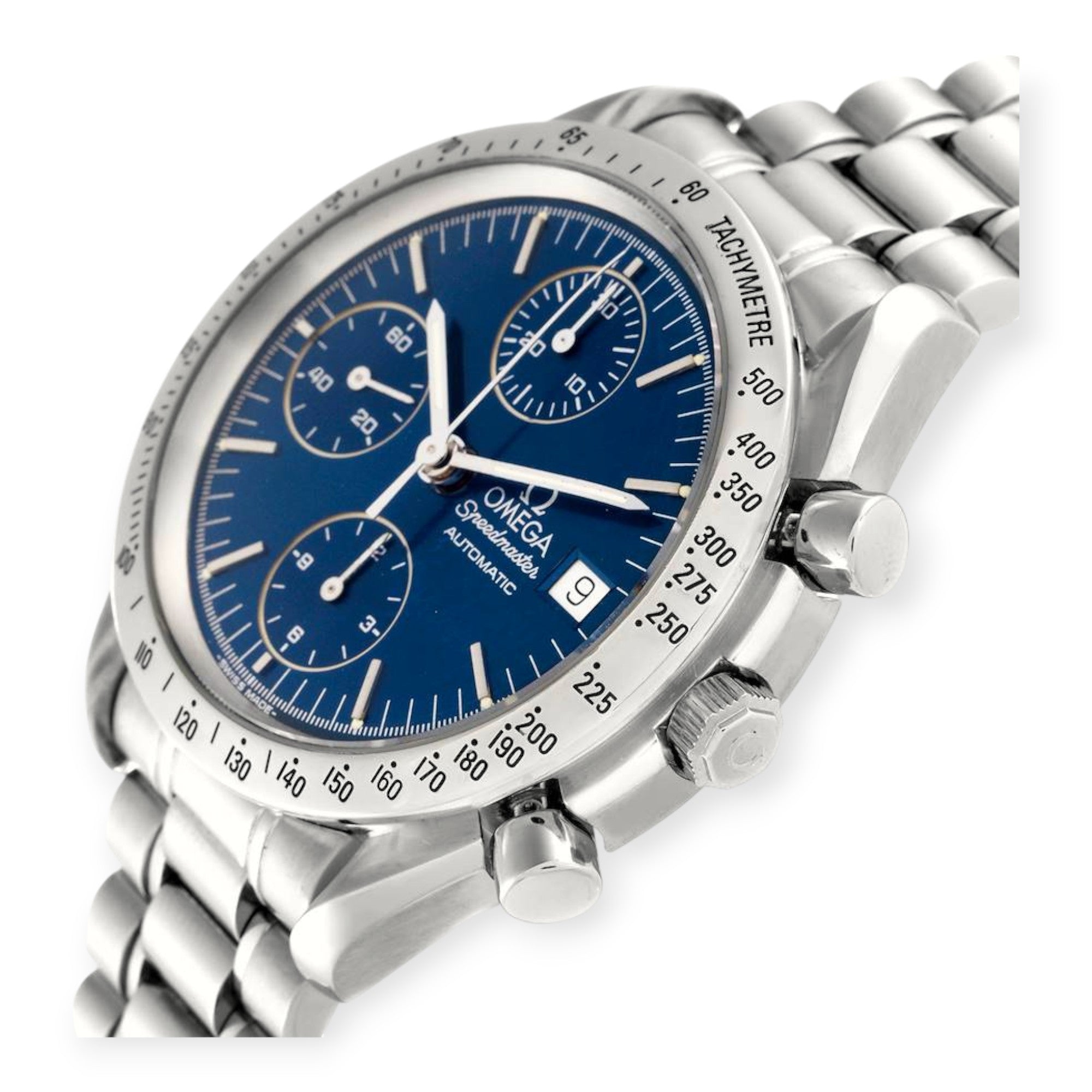 Omega Speedmaster 3511.80.00 Date Blue Dial Chronograph Mens Watch-Omega-JD Watches NY