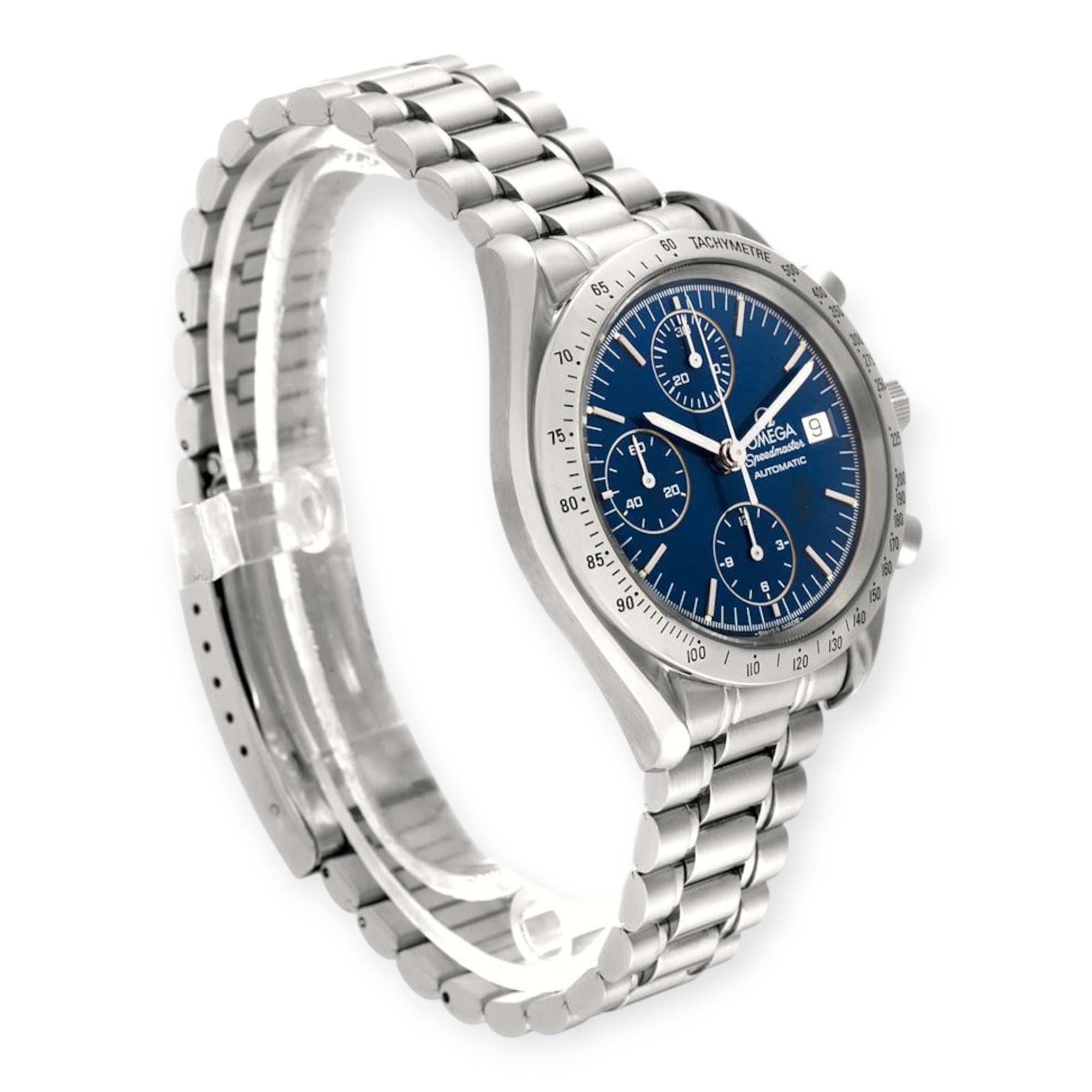Omega Speedmaster 3511.80.00 Date Blue Dial Chronograph Mens Watch-Omega-JD Watches NY