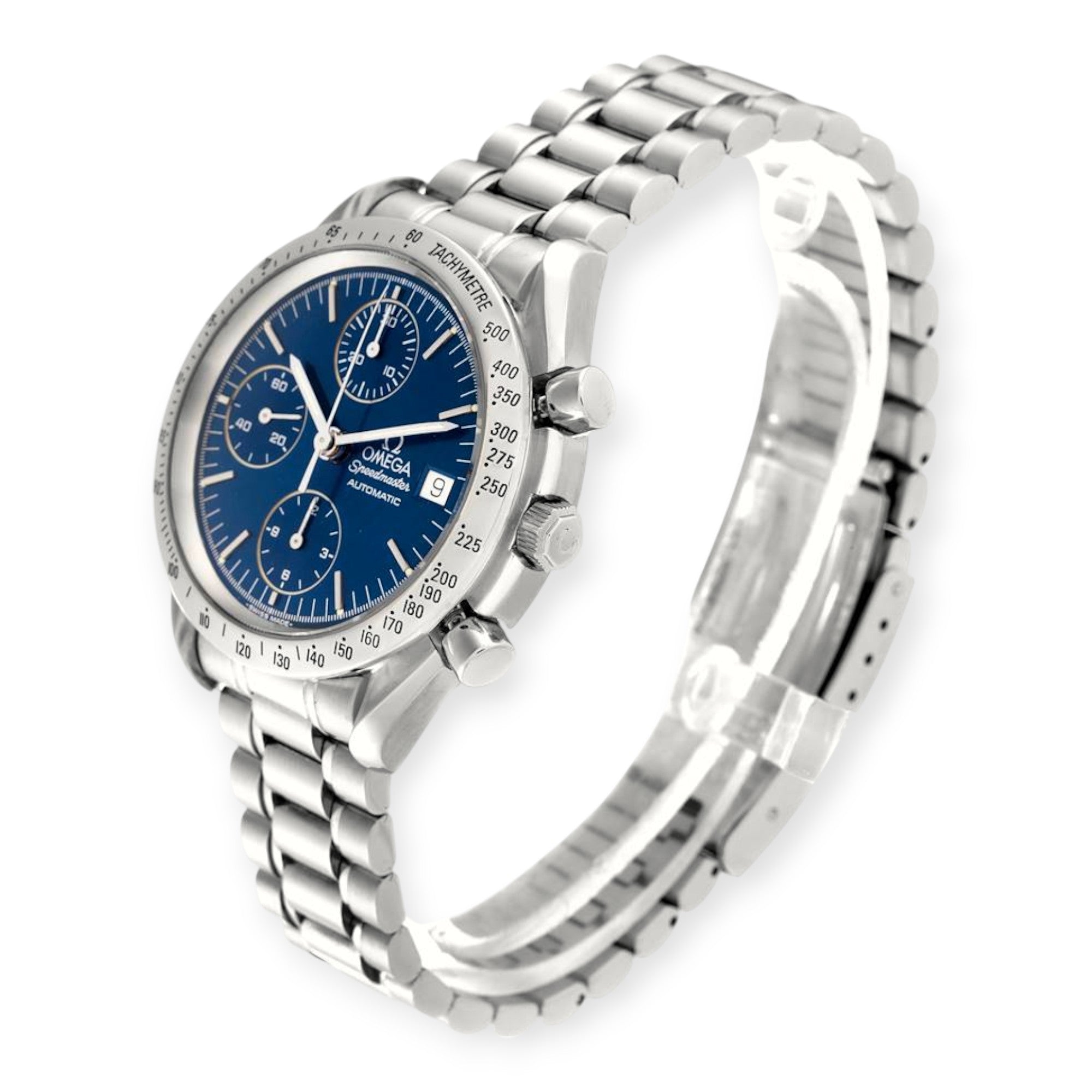 Omega Speedmaster 3511.80.00 Date Blue Dial Chronograph Mens Watch-Omega-JD Watches NY
