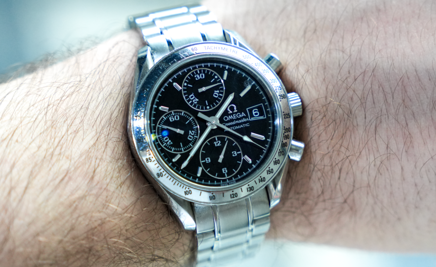 Omega Speedmaster Date 3210.50.00 – 40mm Black Dial with Stainless Steel Bracelet-Omega-JD Watches NY
