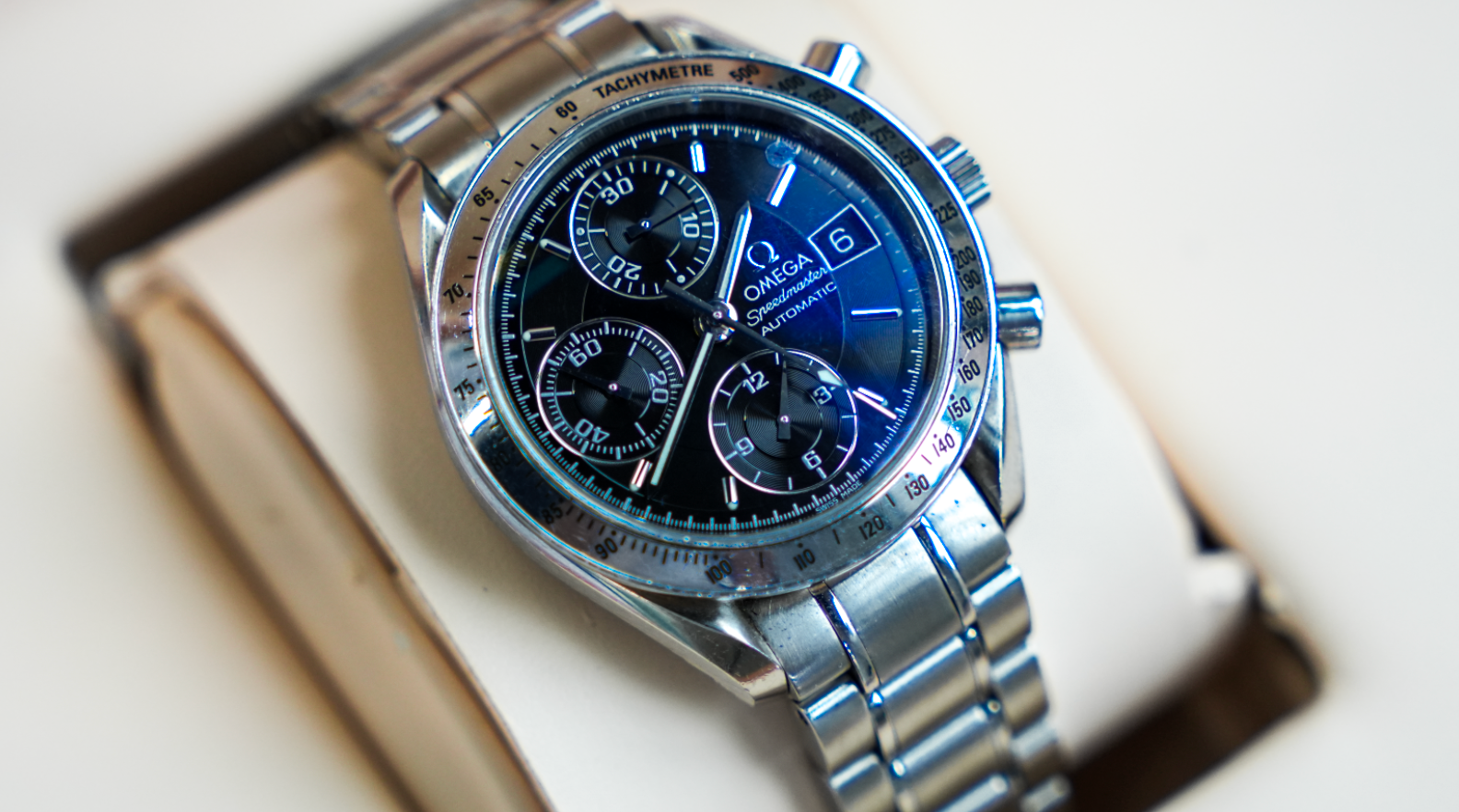 Omega Speedmaster Date 3210.50.00 – 40mm Black Dial with Stainless Steel Bracelet-Omega-JD Watches NY
