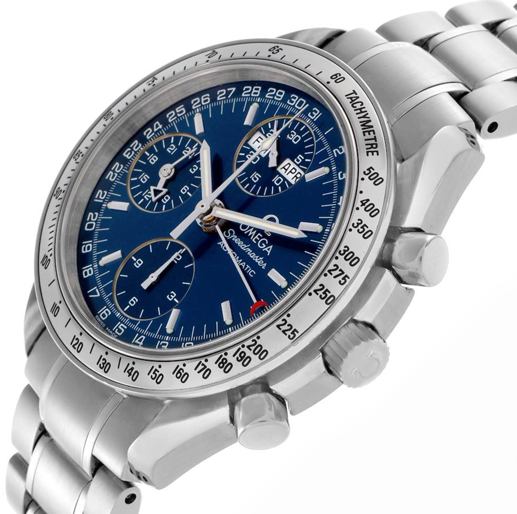 Omega Speedmaster Day-Date 3523.80.00 – 39mm Blue Dial with Stainless Steel Bracelet-Omega-JD Watches NY