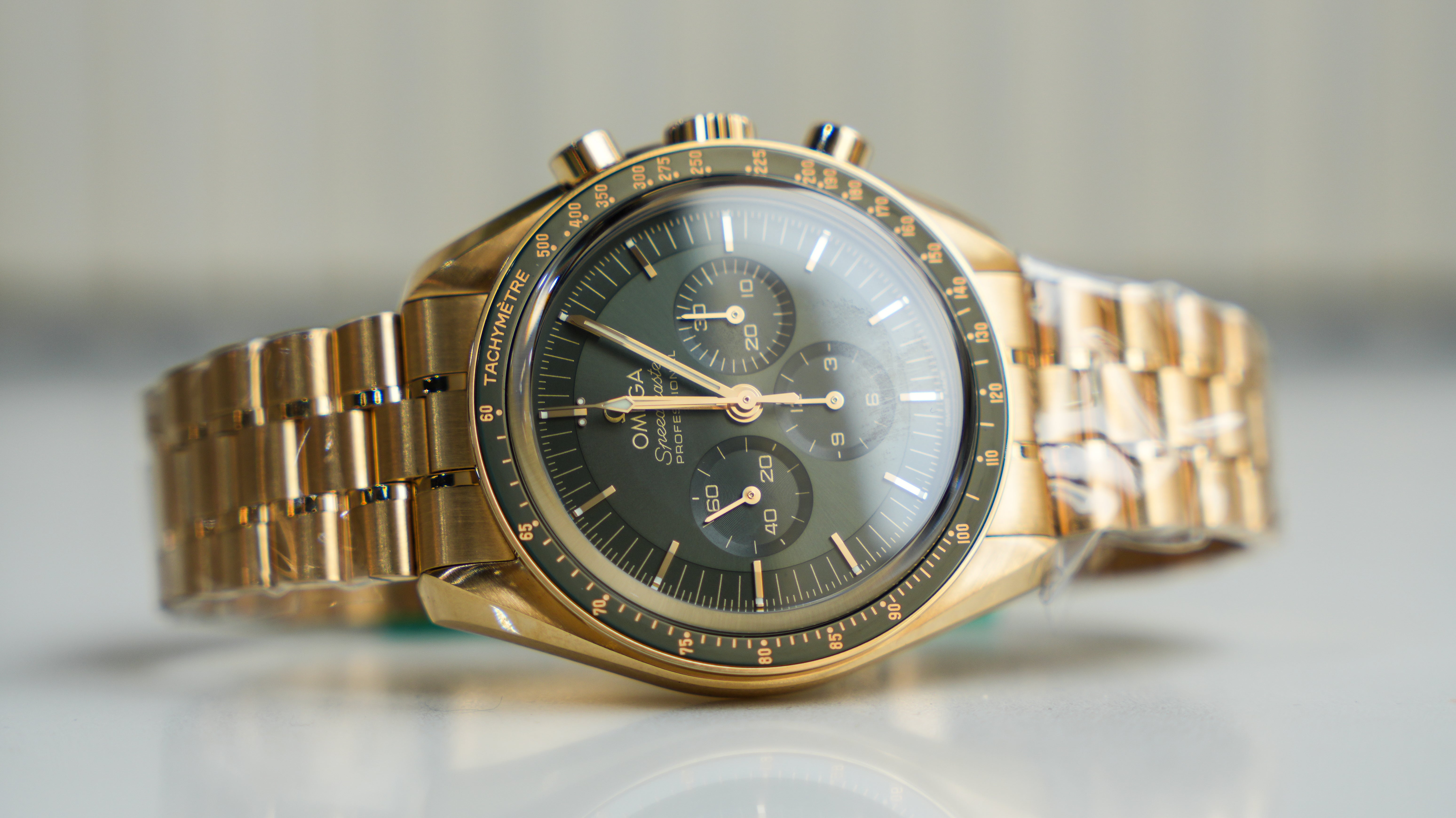 Omega Speedmaster Moonwatch Professional - 42mm Green Dial in 18K Moonshine™ Gold-Omega-JD Watches NY