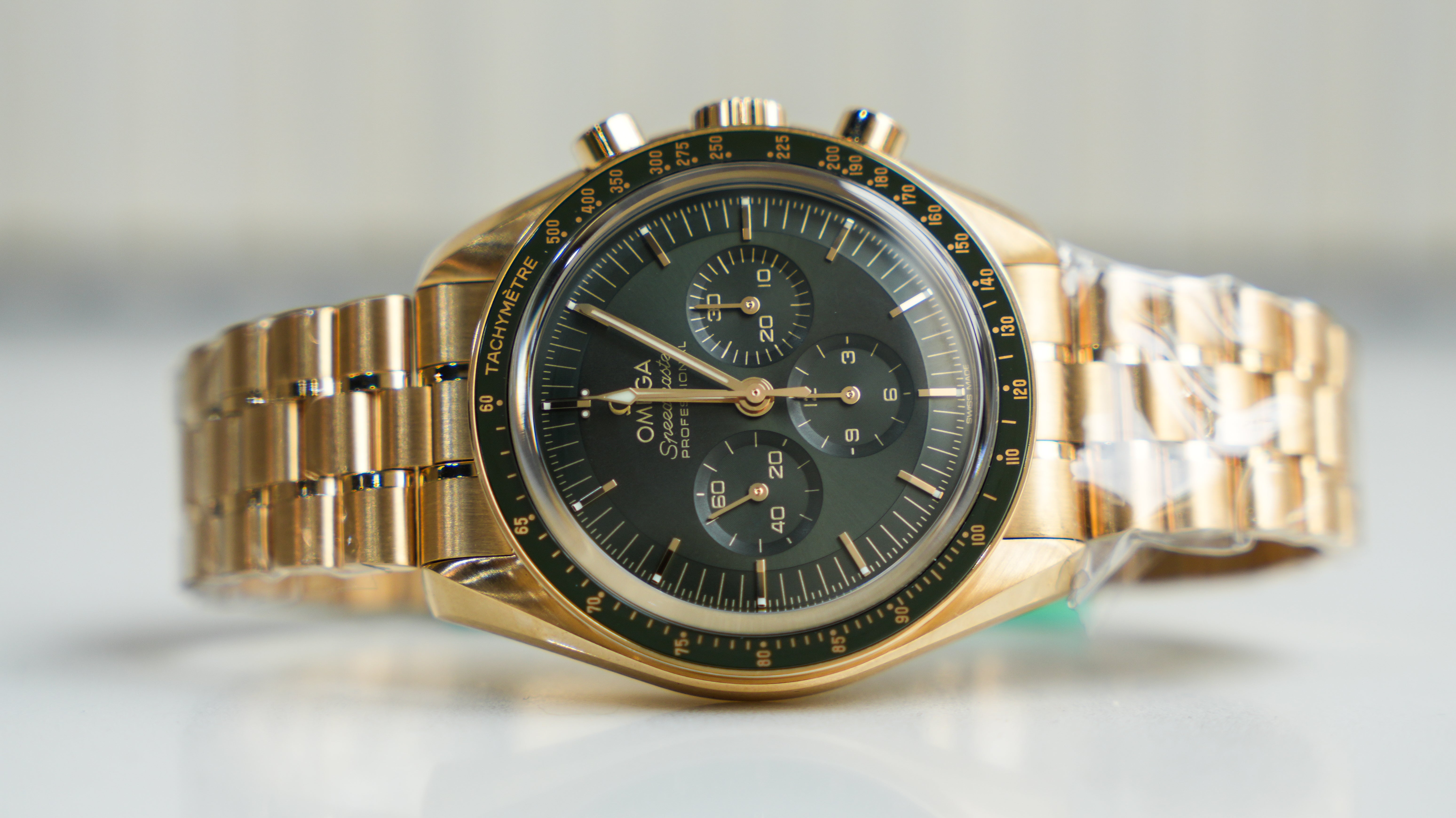 Omega Speedmaster Moonwatch Professional - 42mm Green Dial in 18K Moonshine™ Gold-Omega-JD Watches NY