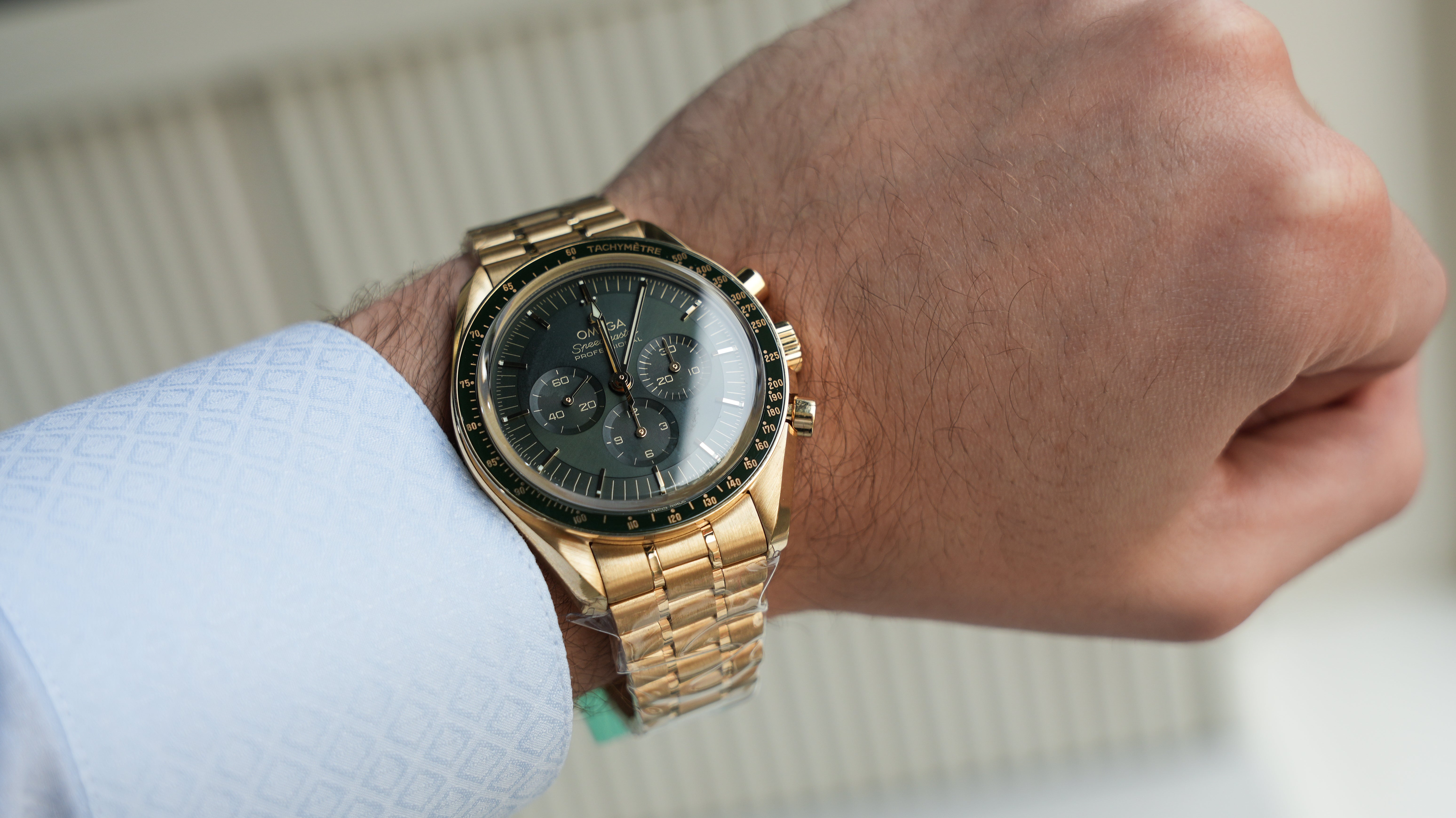 Omega Speedmaster Moonwatch Professional - 42mm Green Dial in 18K Moonshine™ Gold-Omega-JD Watches NY