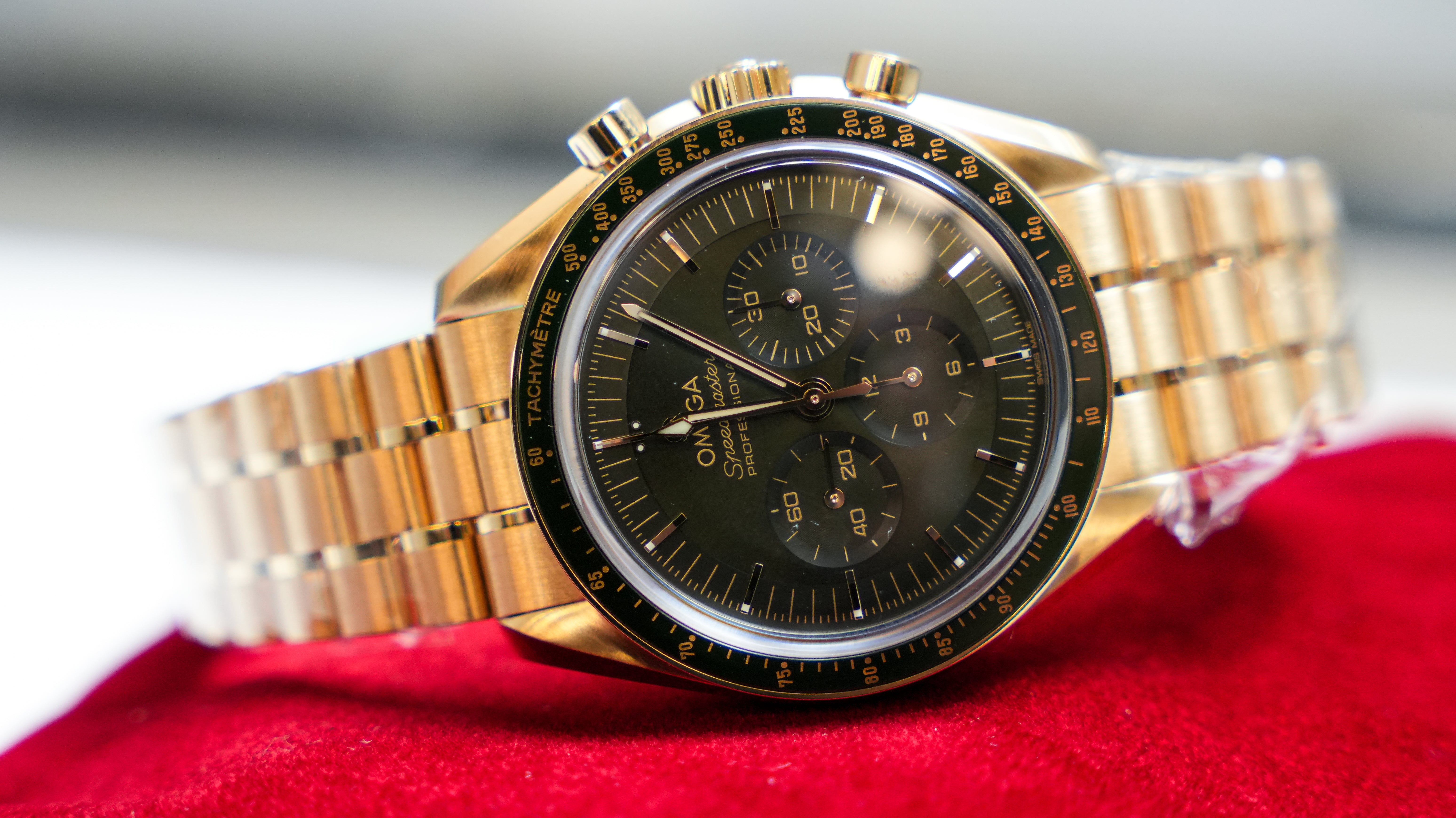 Omega Speedmaster Moonwatch Professional - 42mm Green Dial in 18K Moonshine™ Gold-Omega-JD Watches NY