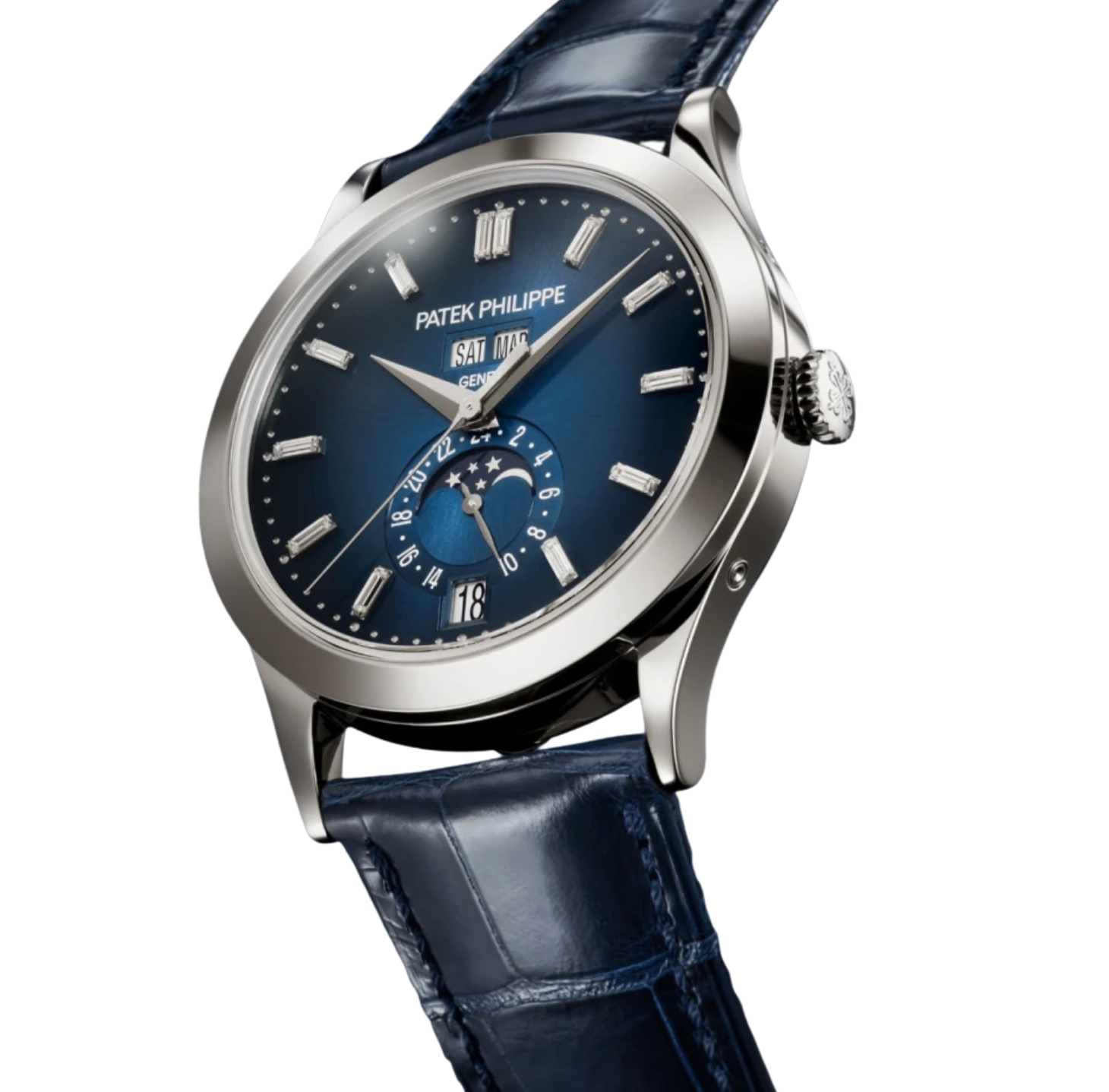 Patek Philippe 5396G-017 – Annual Calendar Moonphase – White Gold – Blue Dial