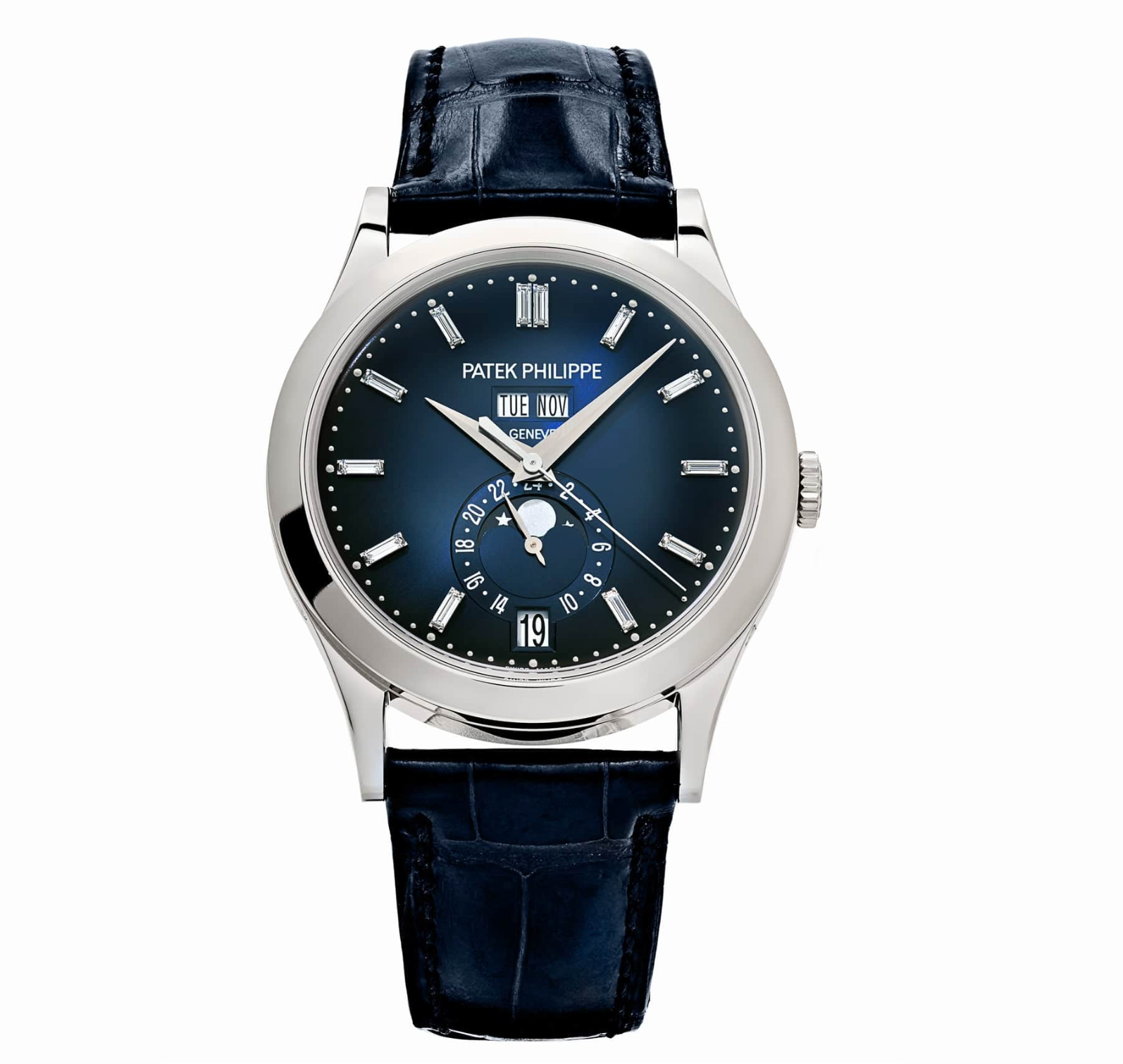 Patek Philippe 5396G-017 – Annual Calendar Moonphase – White Gold – Blue Dial