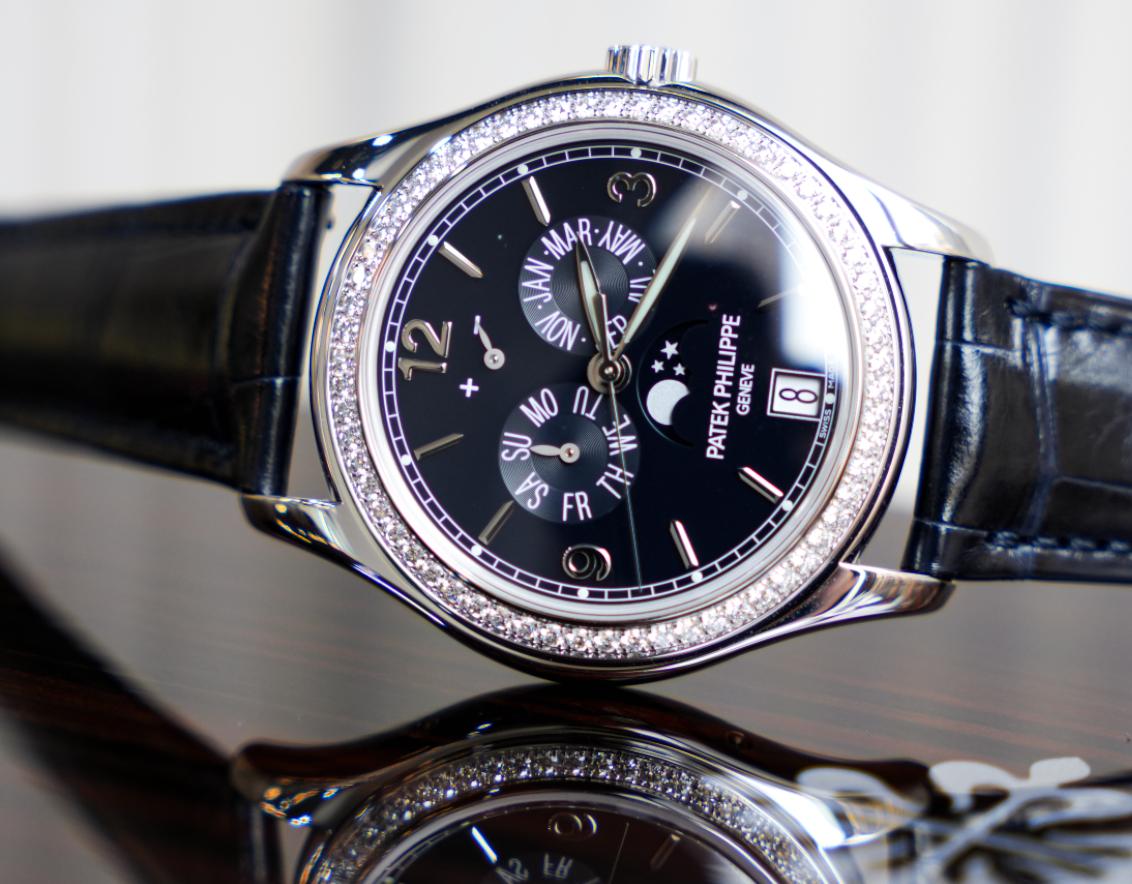Patek Philippe Annual Calendar Moonphase 5147G – 18k White Gold & Diamond Bezel Ref. 5147G-001-Patek Philippe-JD Watches NY
