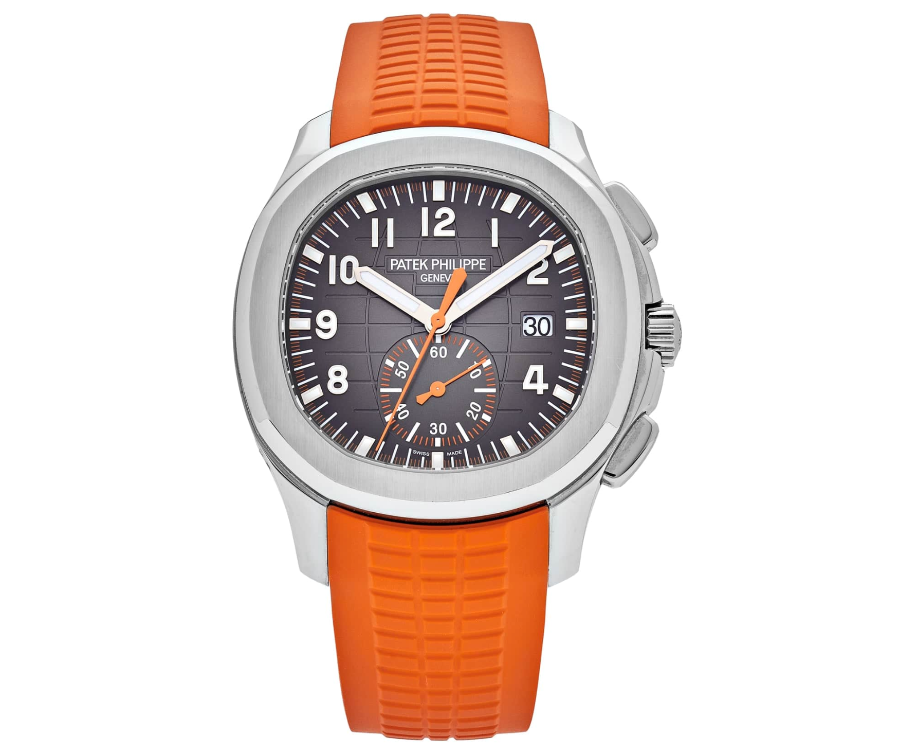 Patek Philippe Aquanaut Chronograph 5968A-001 – Stainless Steel – Black Embossed Dial – Orange Rubber Strap
