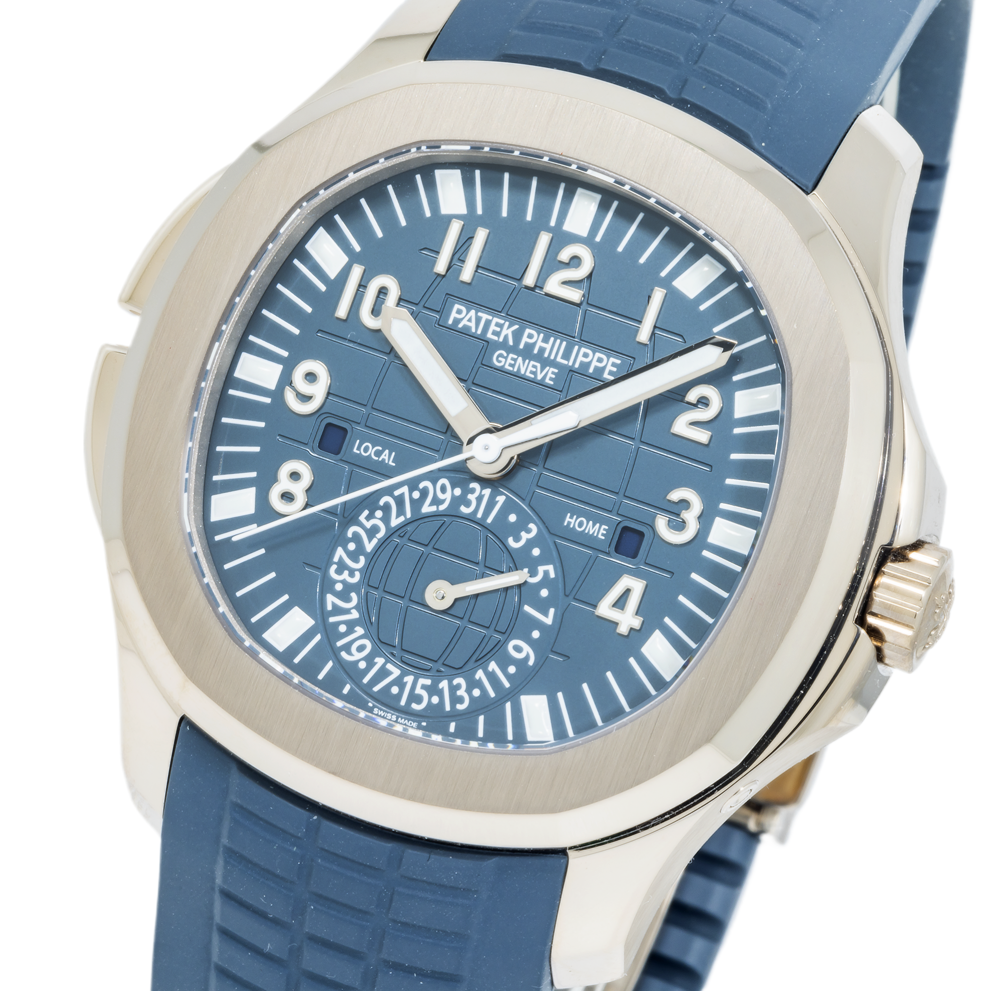Patek Philippe Aquanaut Travel Time 5164G with Composite Blue Tropical Strap-Patek Philippe-JD Watches NY
