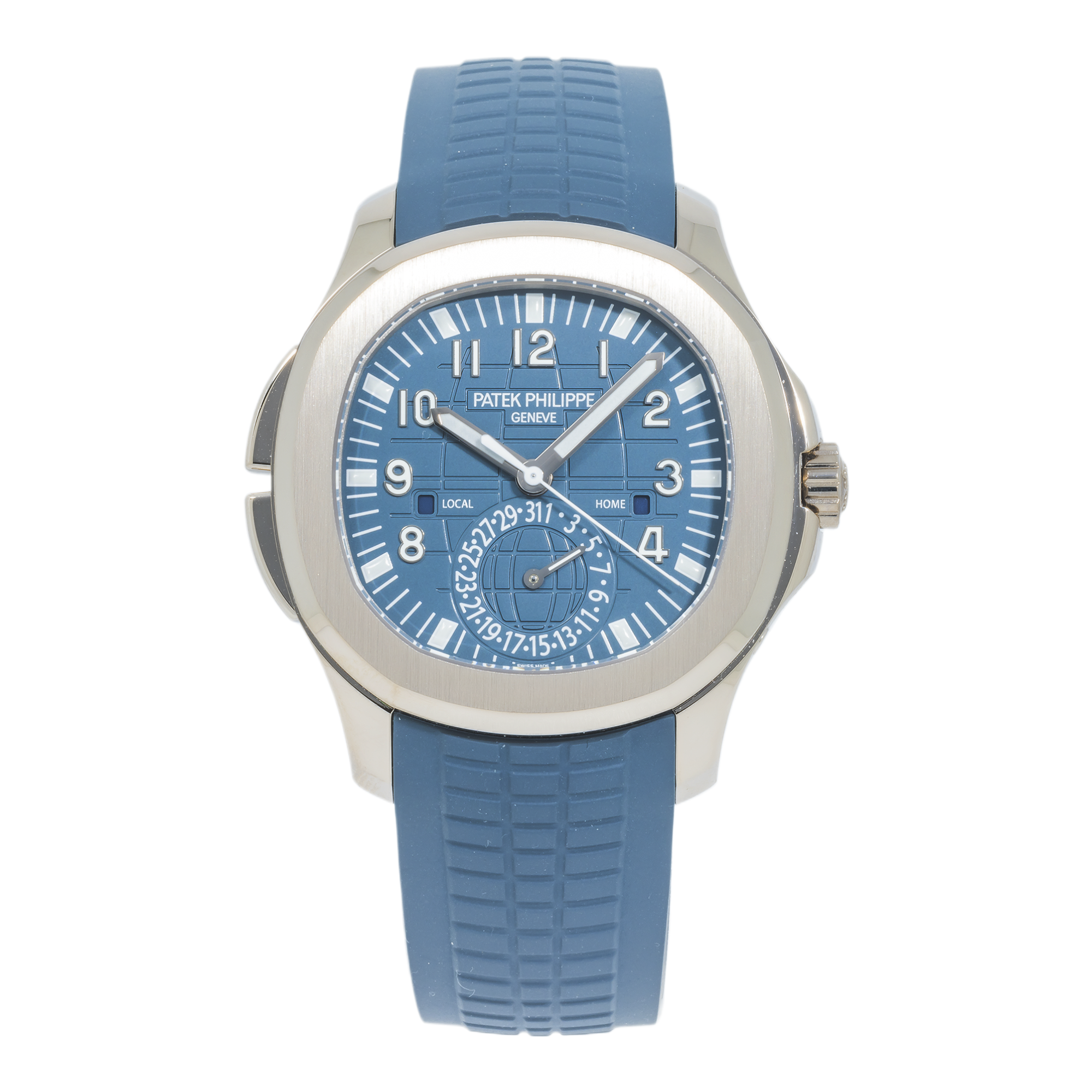 Patek Philippe Aquanaut Travel Time 5164G with Composite Blue Tropical Strap-Patek Philippe-JD Watches NY