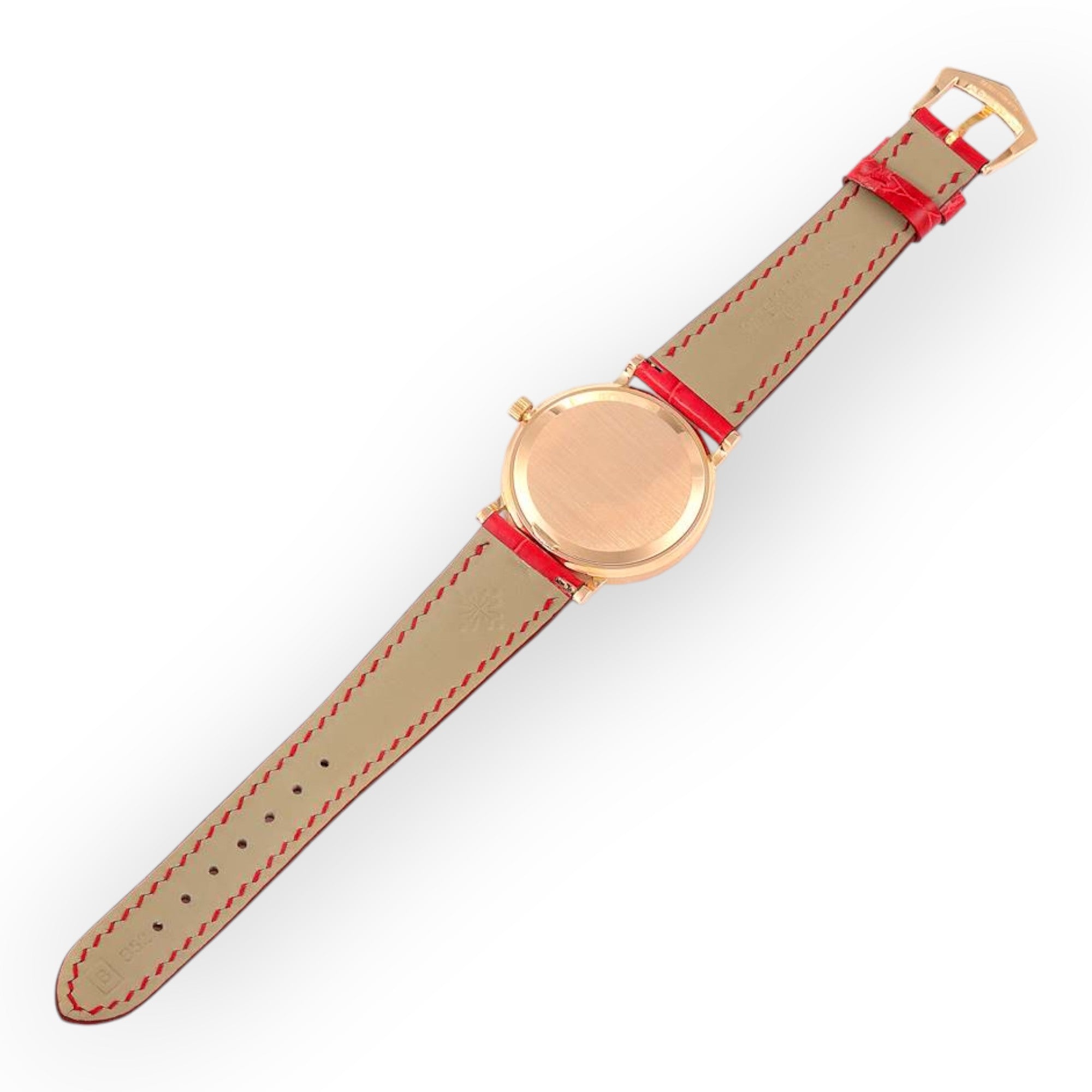 Patek Philippe 5006 Calatrava Rose Gold Silver Dial Diamond Mens Watch-Patek Philippe-JD Watches NY