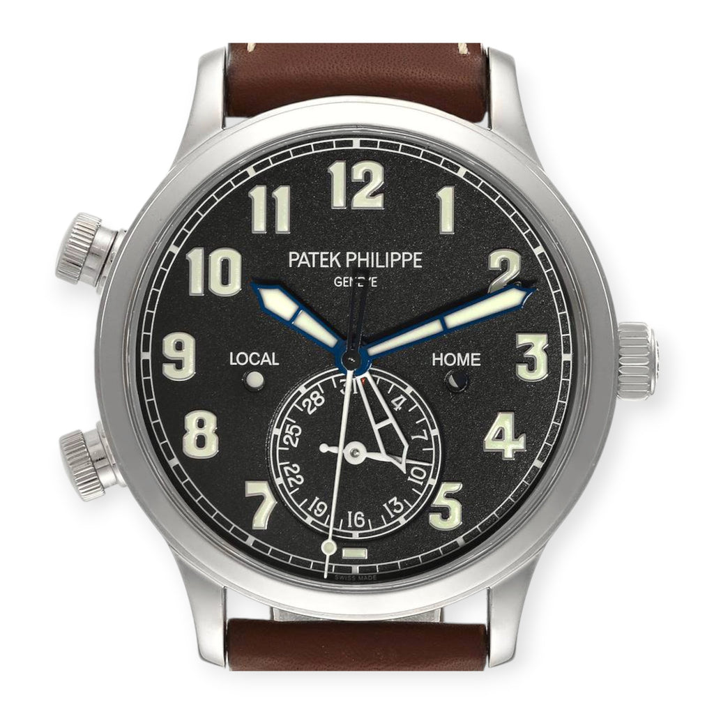 Pre-Owned Patek Philippe Calatrava 5524 – White Gold Pilot Travel Time ...
