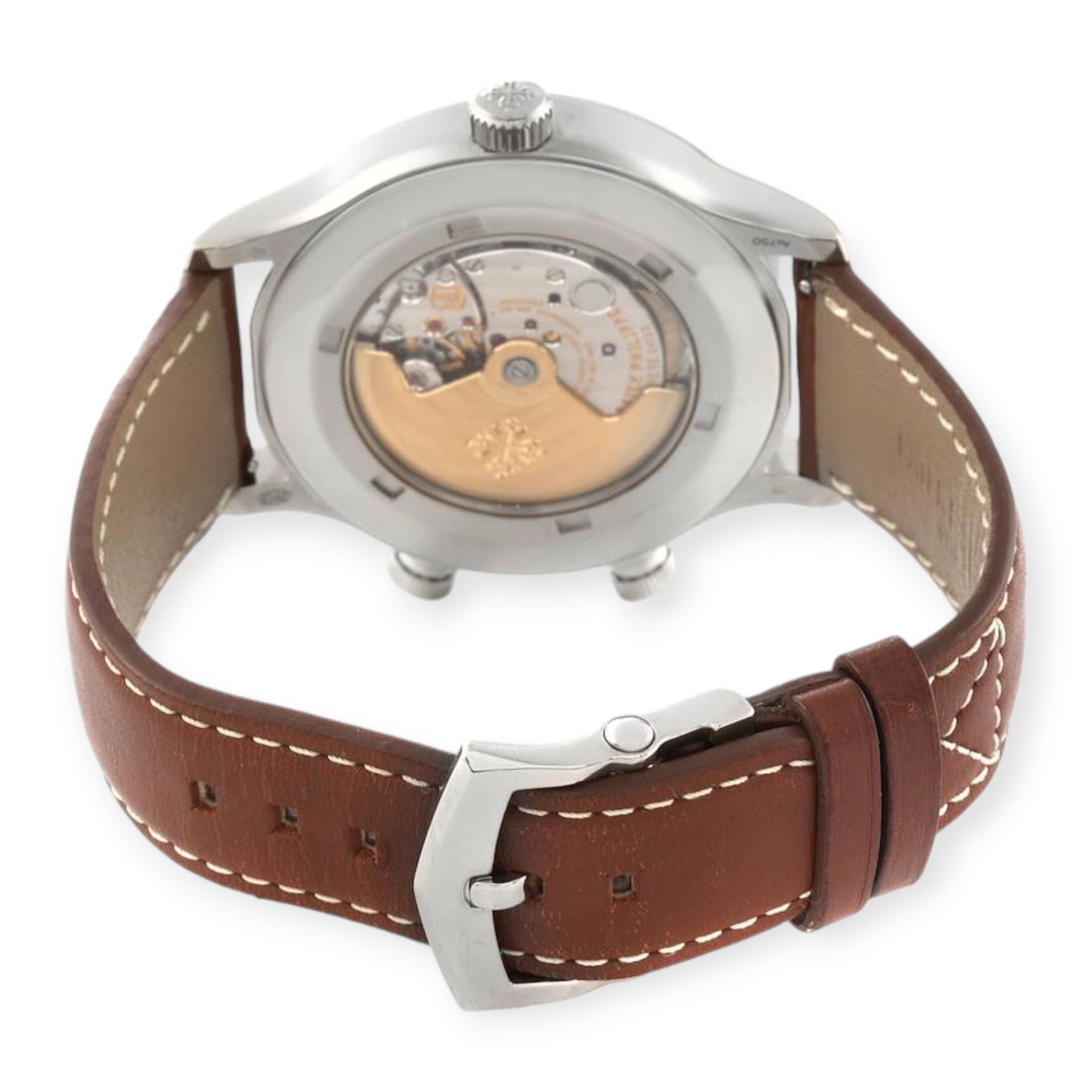Patek Philippe Calatrava 5524 White Gold Pilot Travel Time Mens Watch-Patek Philippe-JD Watches NY
