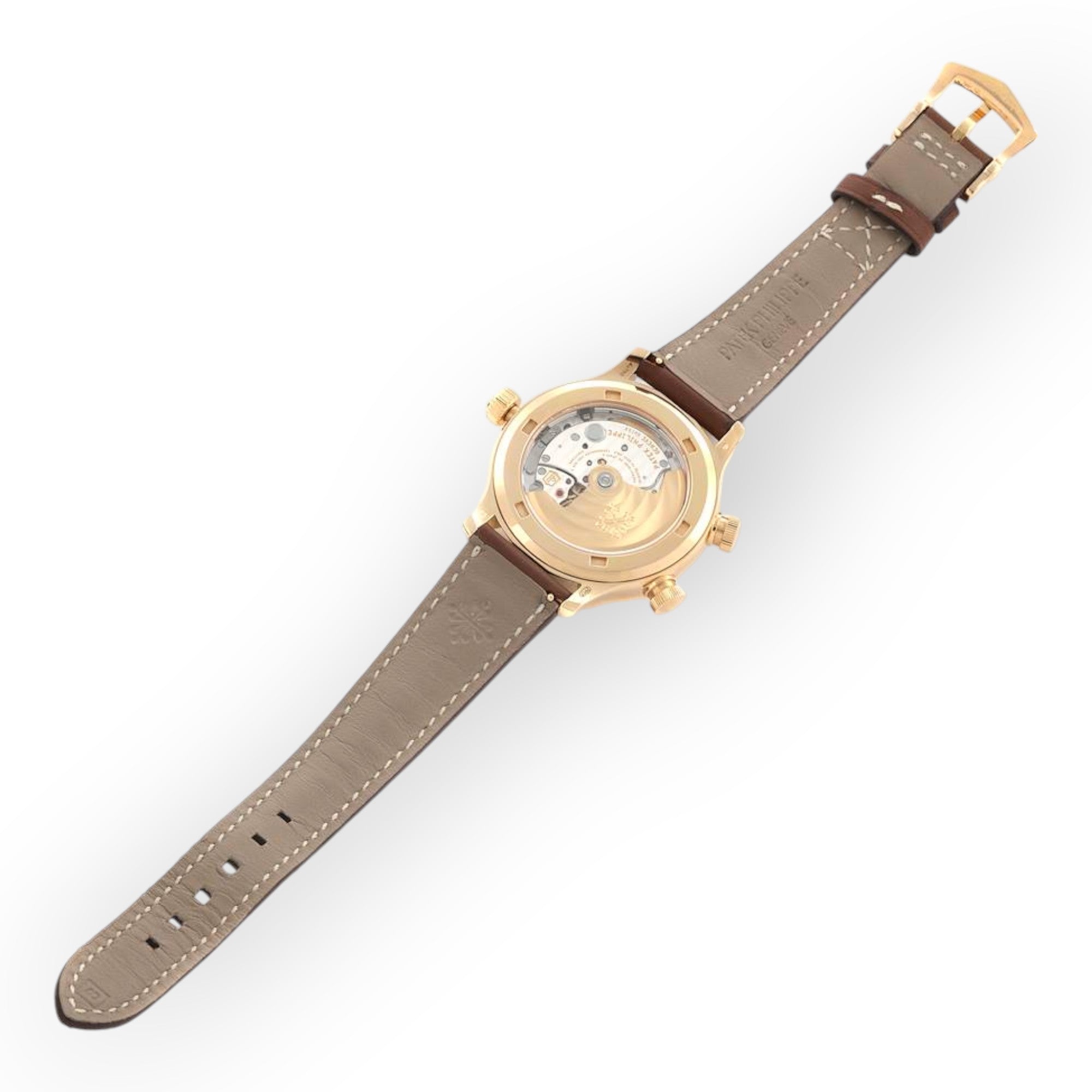 Patek Philippe Calatrava 7234 Rose Gold Pilot Travel Time Mens Watch-Patek Philippe-JD Watches NY