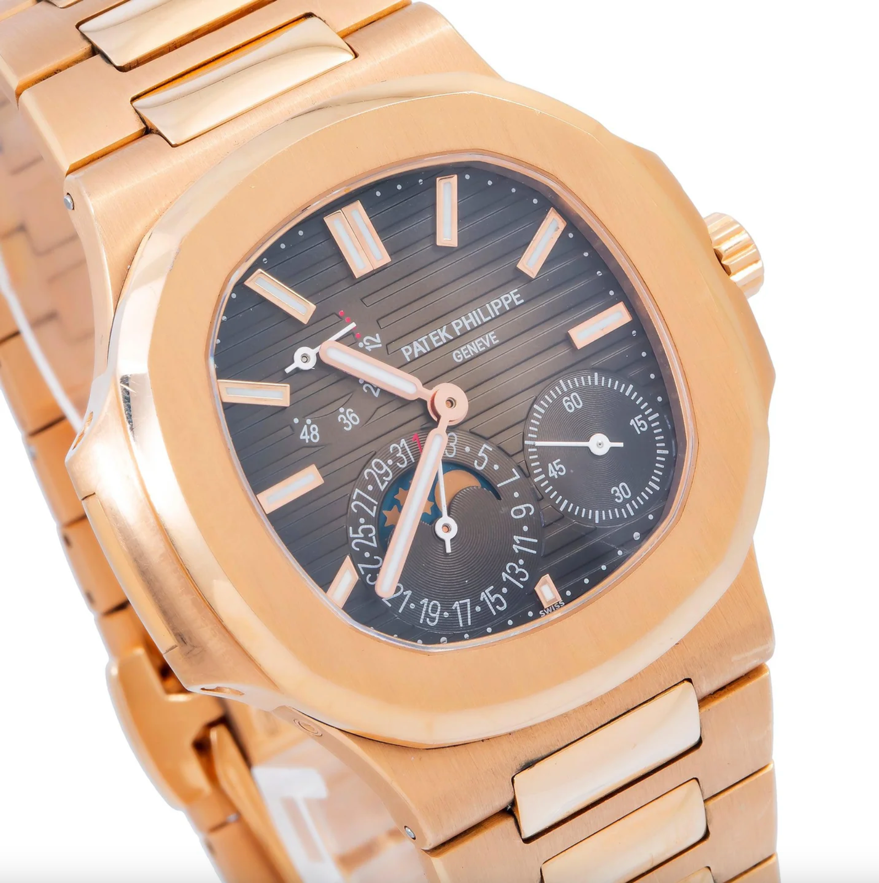 Patek Philippe Nautilus 5712-1R-001 40MM Sunburst Brown Dial With Rose Gold Bracelet-Patek Philippe-JD Watches NY