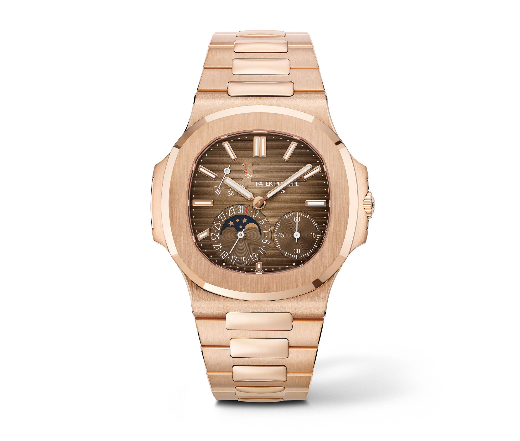 Patek Philippe Nautilus 5712-1R-001 40MM Sunburst Brown Dial With Rose Gold Bracelet-Patek Philippe-JD Watches NY