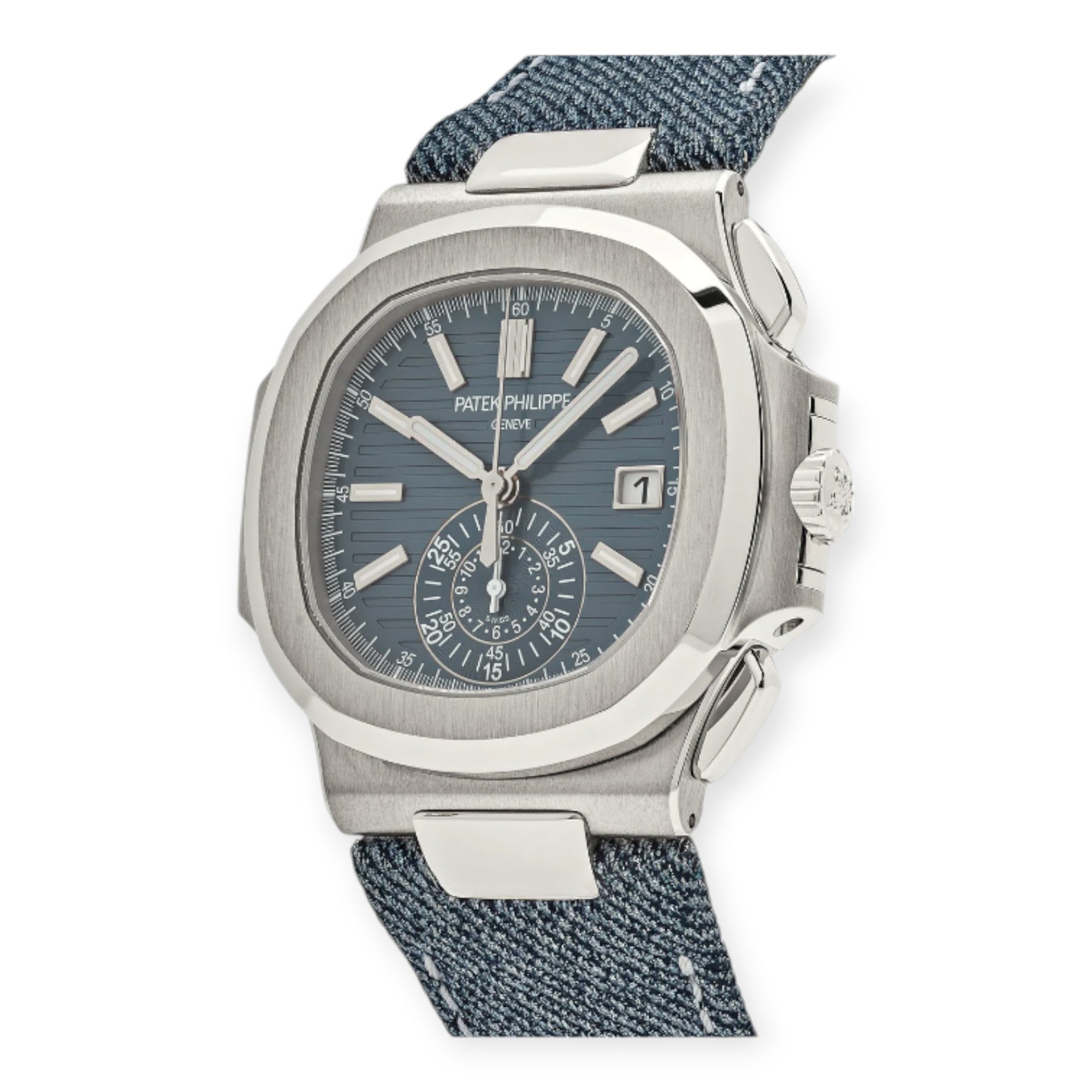 Patek Philippe Nautilus 5980 Denim Steel Mens Watch-Patek Philippe-JD Watches NY