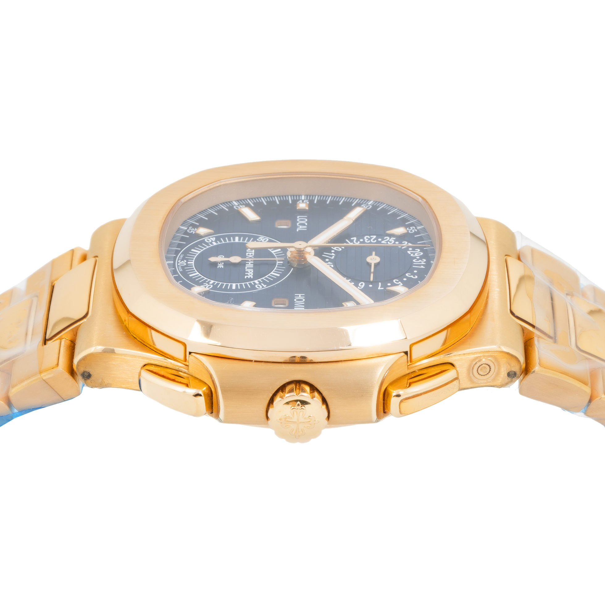 Patek Philippe Nautilus 5990/1R-001 Travel Time Flyback Chronograph Rose Gold Blue Dial-Patek Philippe-JD Watches NY