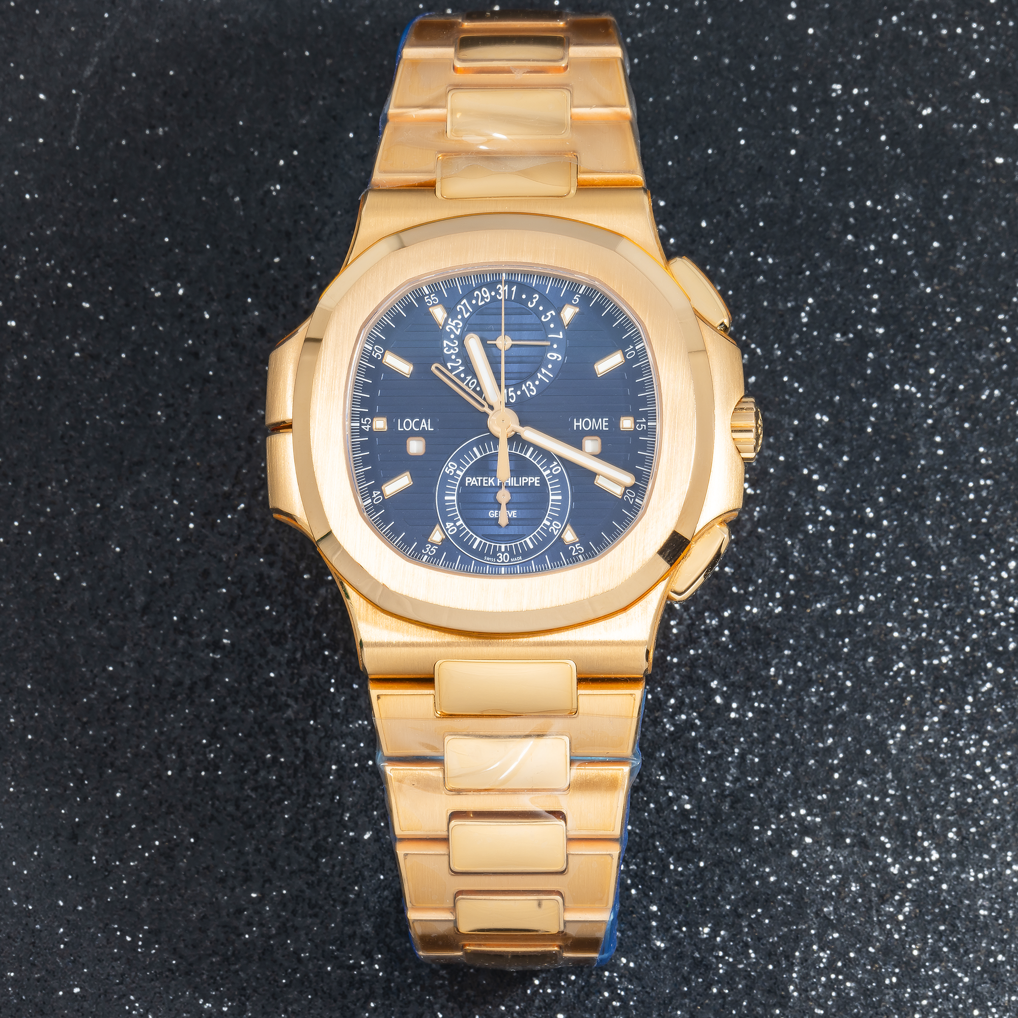 Patek Philippe Nautilus 5990/1R-001 Travel Time Flyback Chronograph Rose Gold Blue Dial-Patek Philippe-JD Watches NY