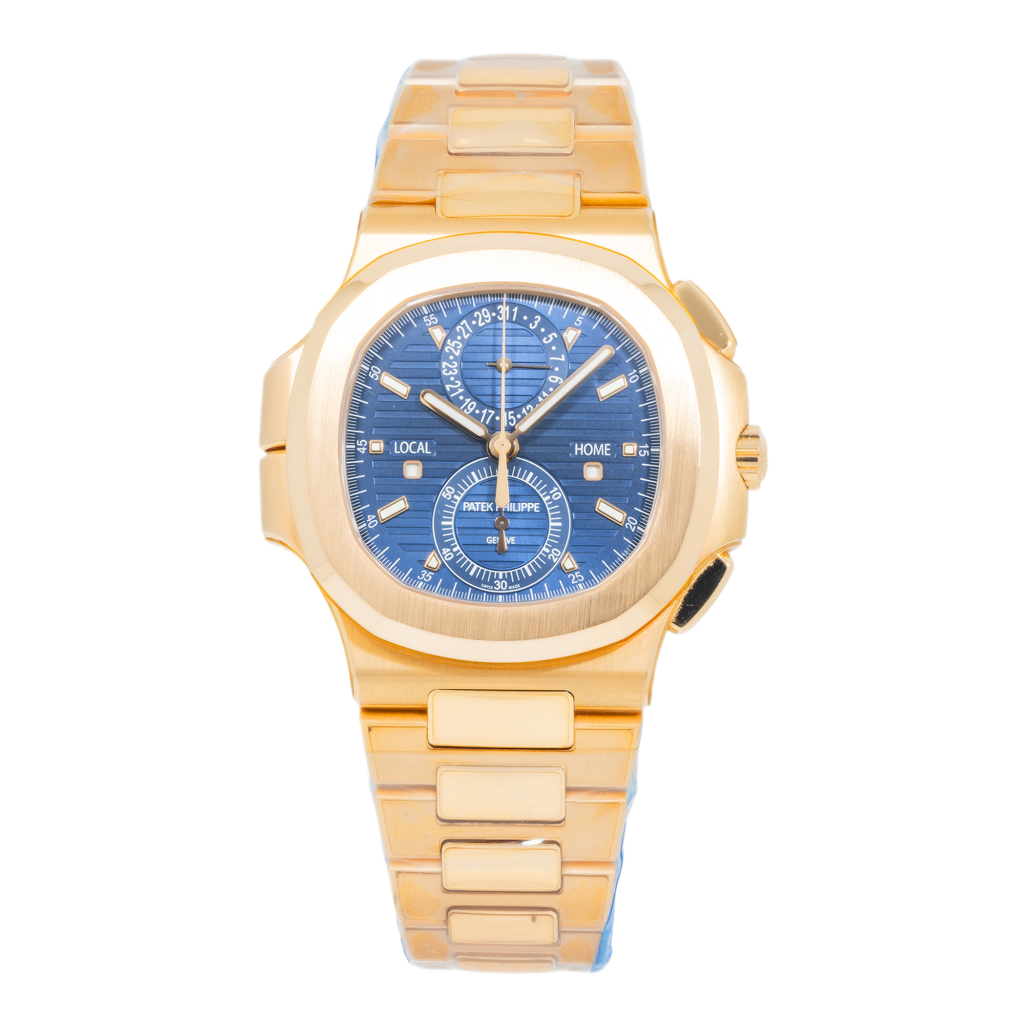 Patek Philippe Nautilus 5990/1R-001 Travel Time Flyback Chronograph Rose Gold Blue Dial-Patek Philippe-JD Watches NY