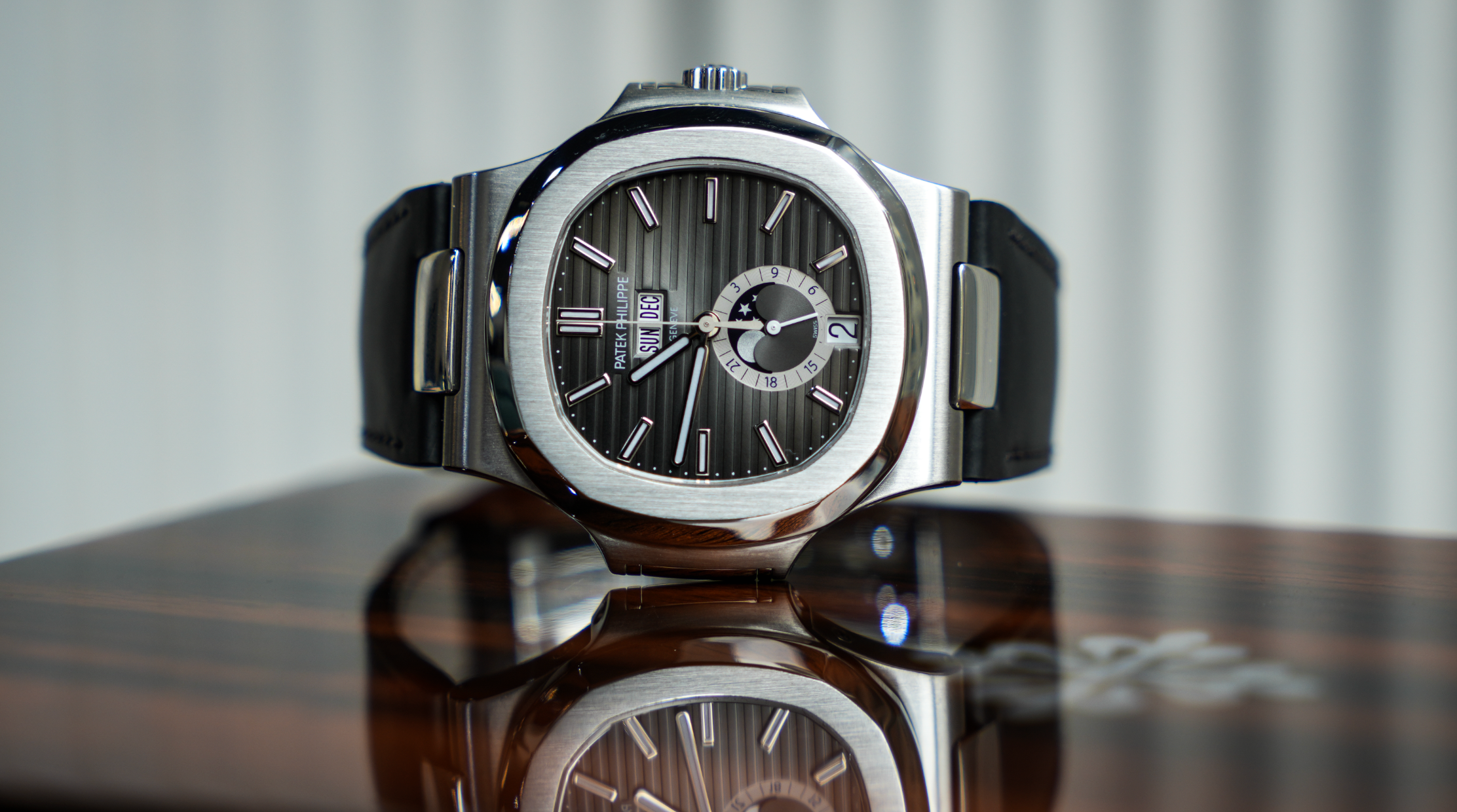 Patek Philippe Nautilus Annual Calendar – Stainless Steel with Moon Phase & Black Dial Ref. 5726A-001-Patek Philippe-JD Watches NY