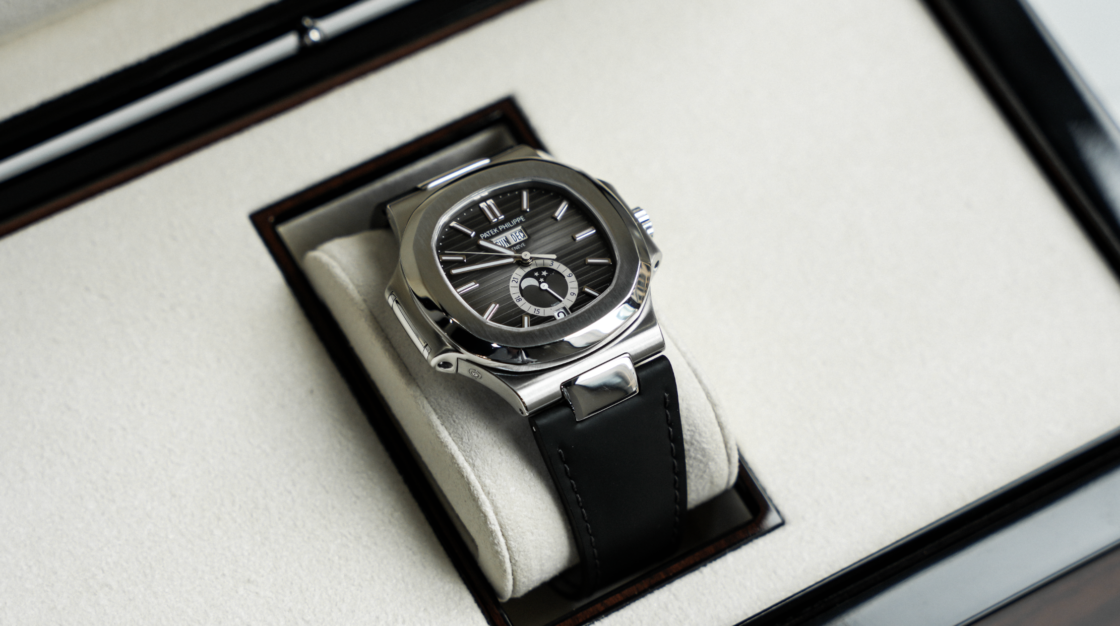 Patek Philippe Nautilus Annual Calendar – Stainless Steel with Moon Phase & Black Dial Ref. 5726A-001-Patek Philippe-JD Watches NY