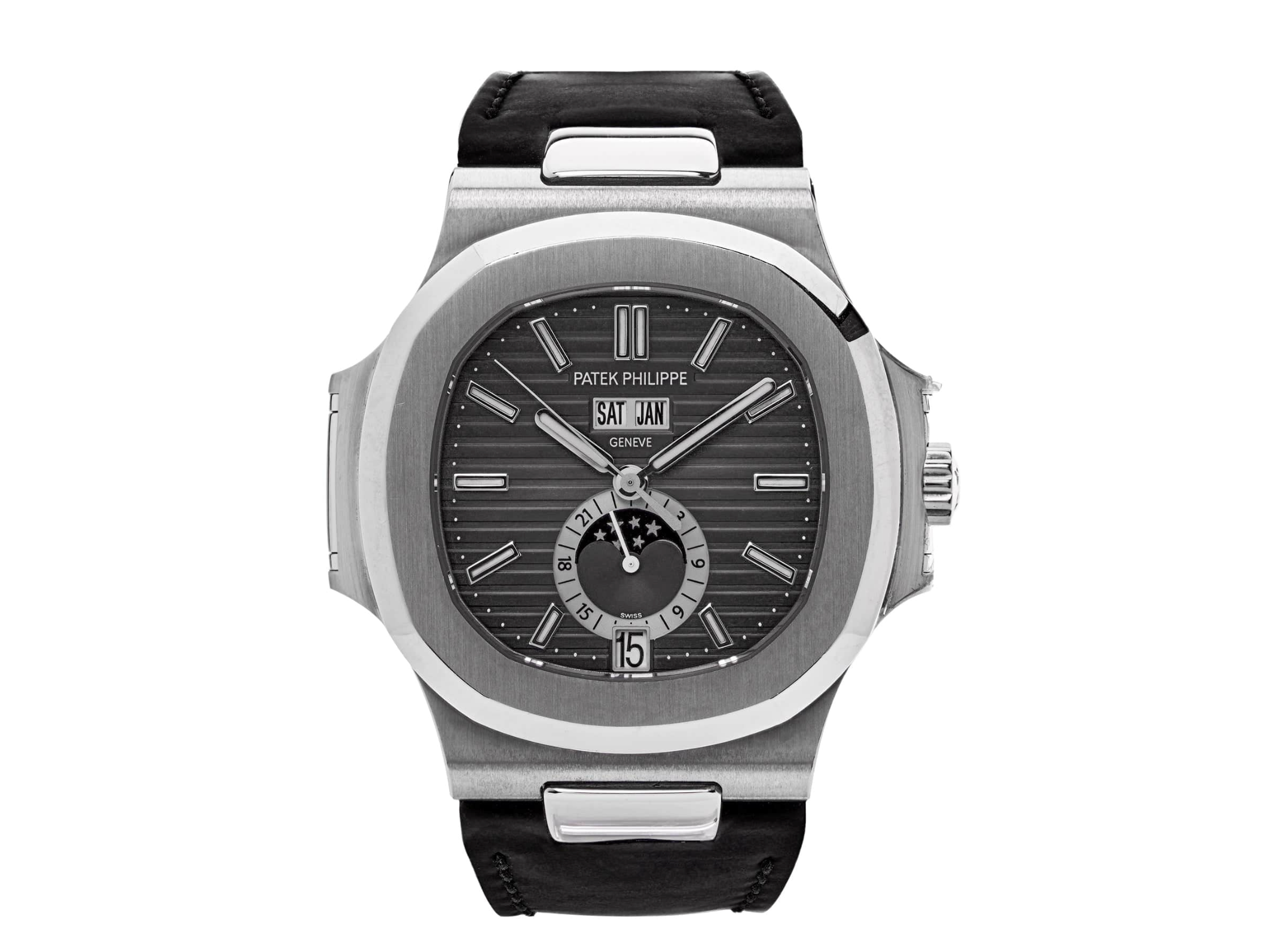 Patek Philippe Nautilus Annual Calendar – Stainless Steel with Moon Phase & Black Dial Ref. 5726A-001-Patek Philippe-JD Watches NY