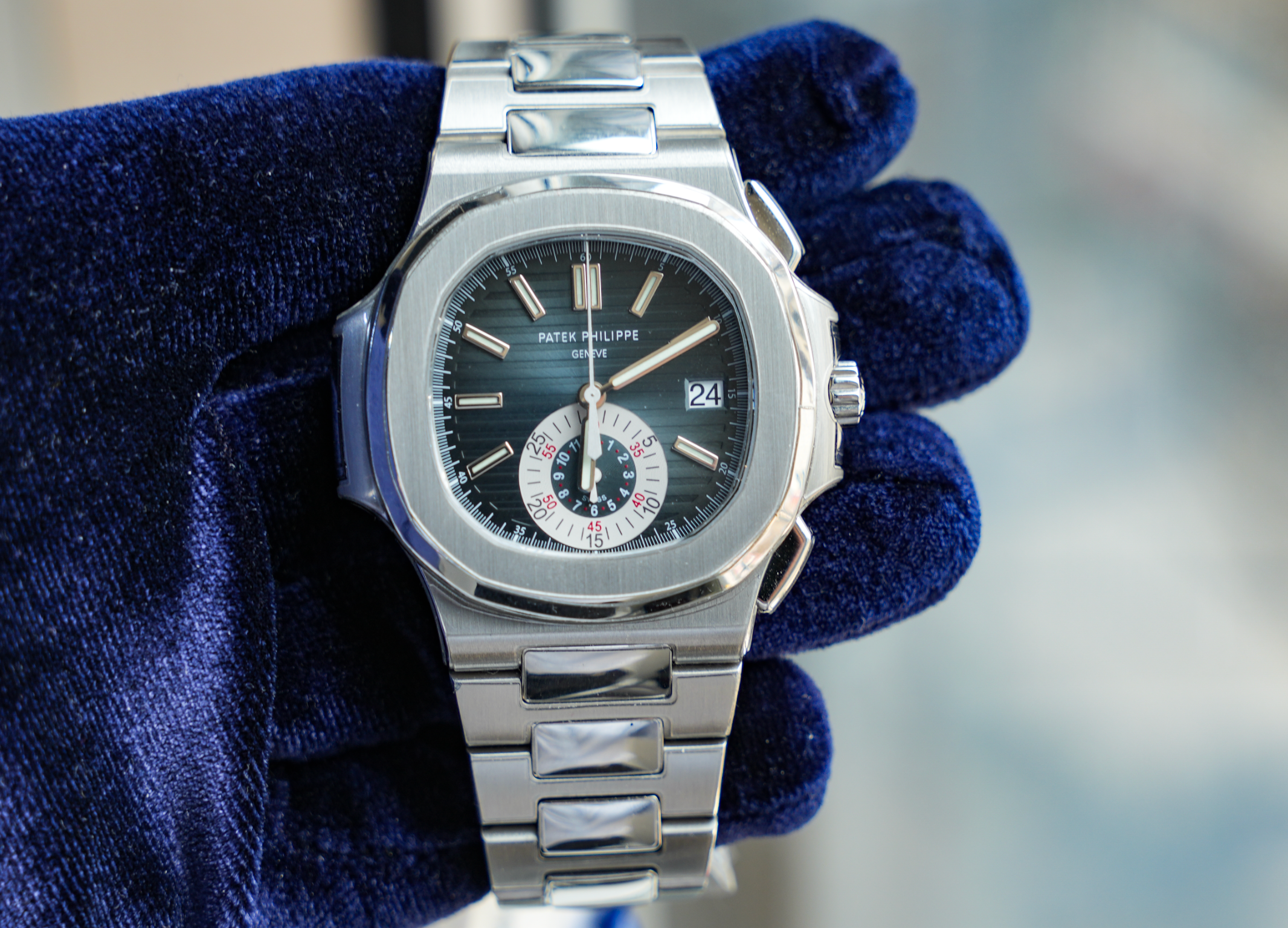 Patek Philippe Nautilus Chronograph – Stainless Steel with Blue Dial Ref. 5980/1A-001-Patek Philippe-JD Watches NY