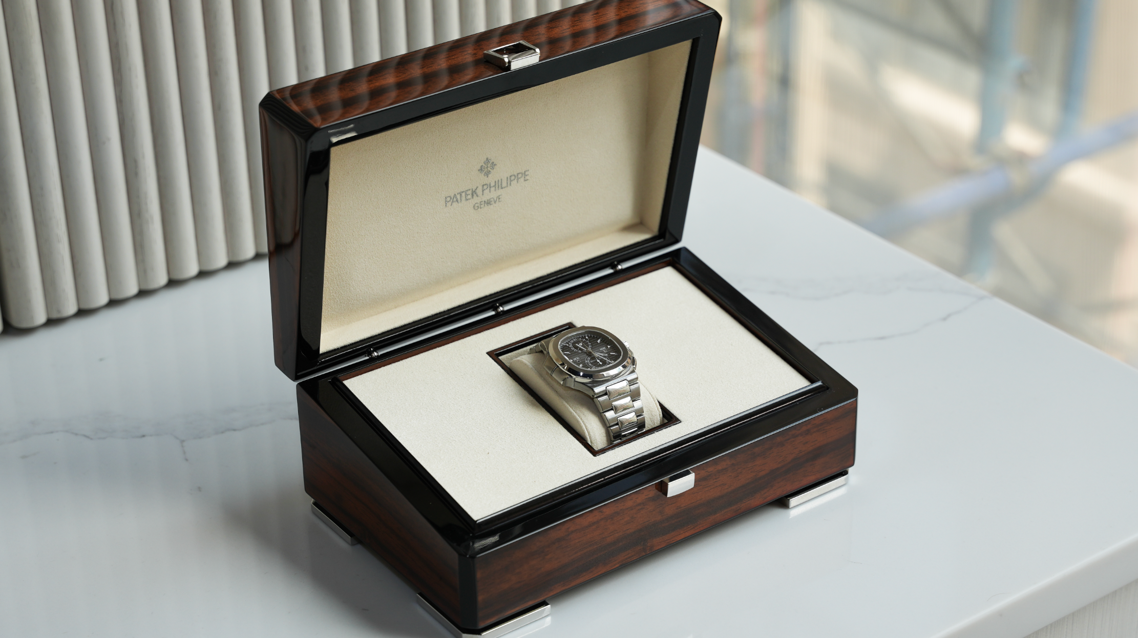 Patek Philippe Nautilus Travel Time Chronograph – Stainless Steel Ref. 5990/1A-001-JD Watches NY-JD Watches NY