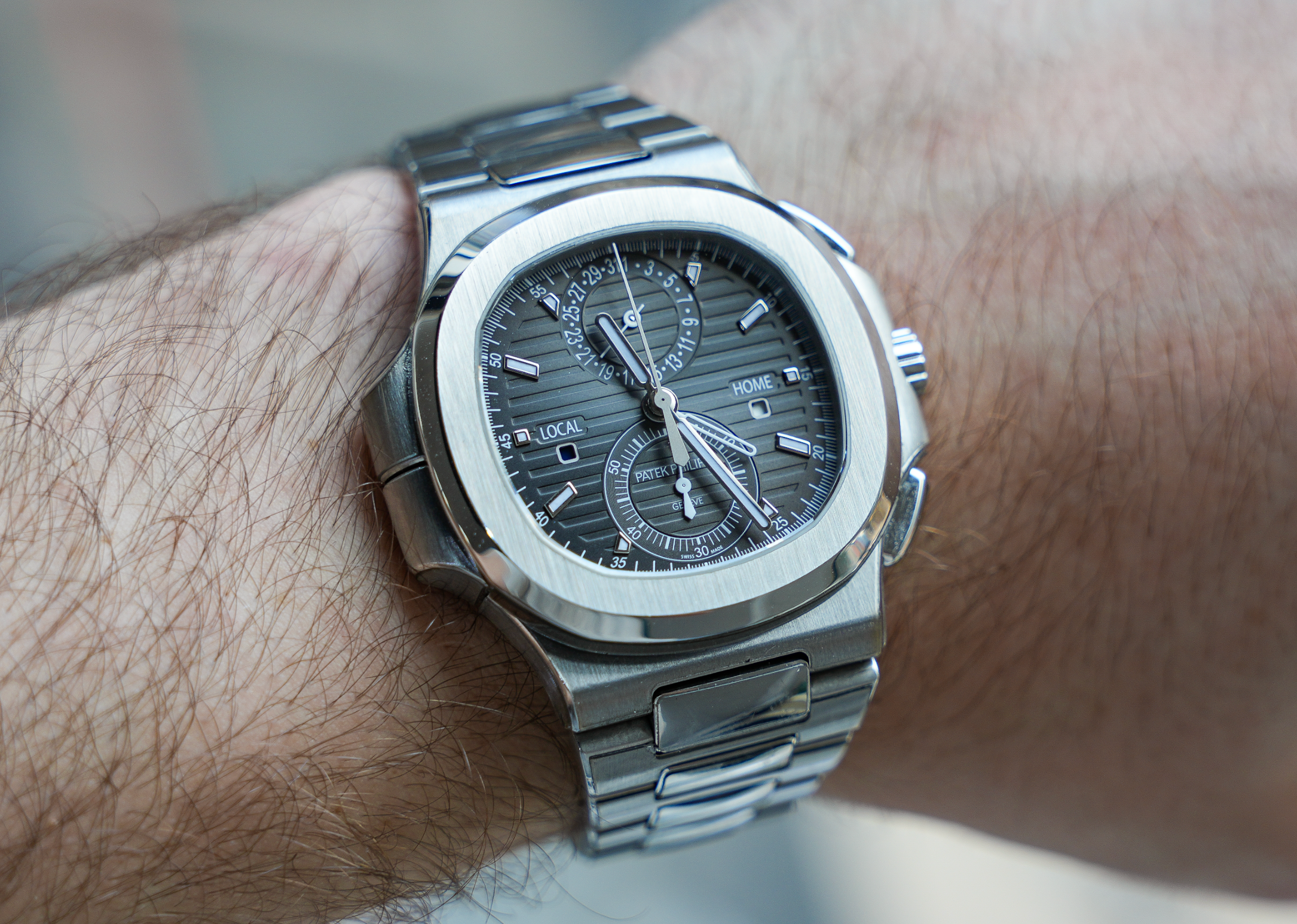 Patek Philippe Nautilus Travel Time Chronograph – Stainless Steel Ref. 5990/1A-001-JD Watches NY-JD Watches NY